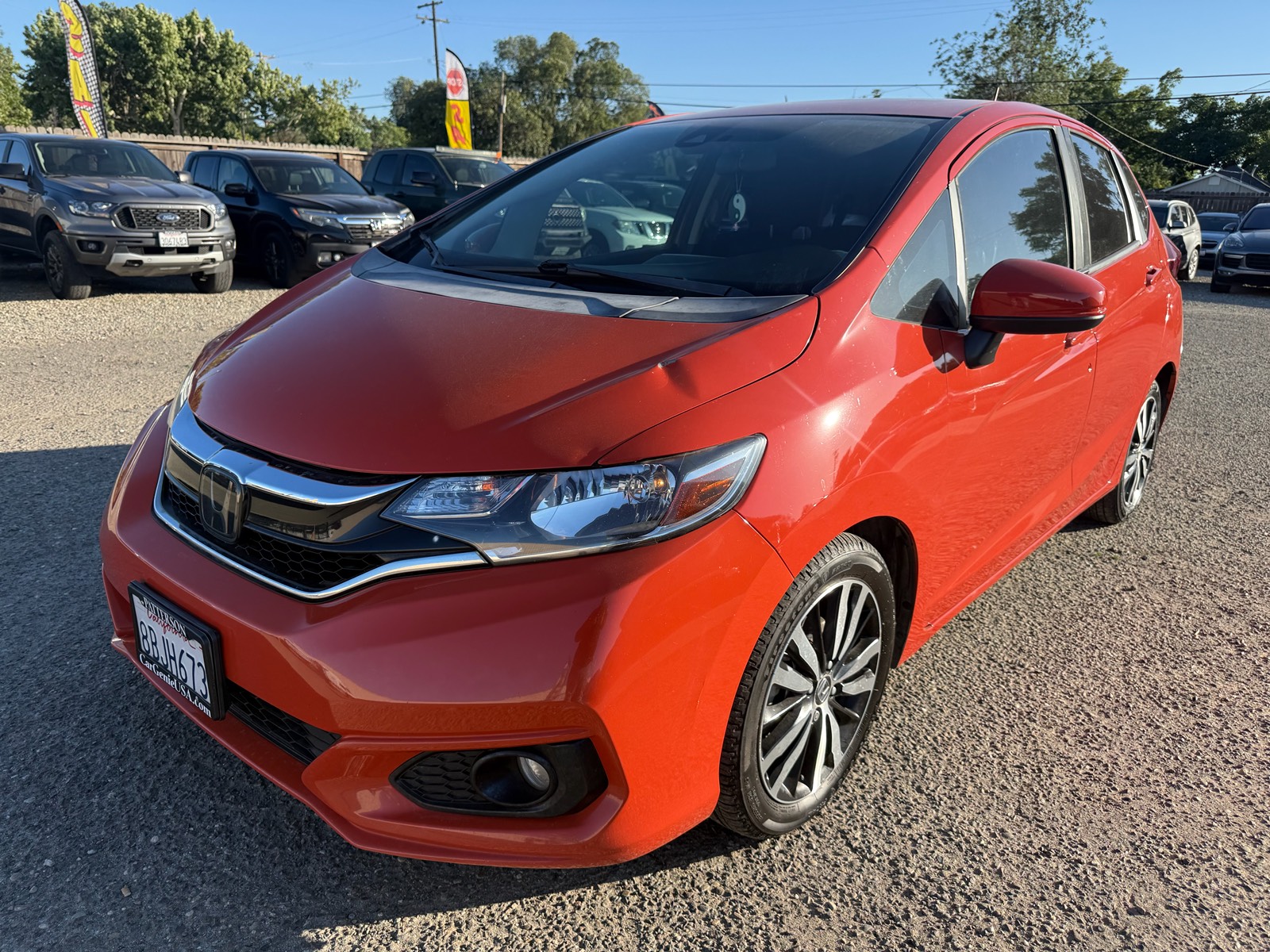 Orange 2018 Honda Fit EX Hatchback Front-Wheel Drive Continuously Variable Transmission