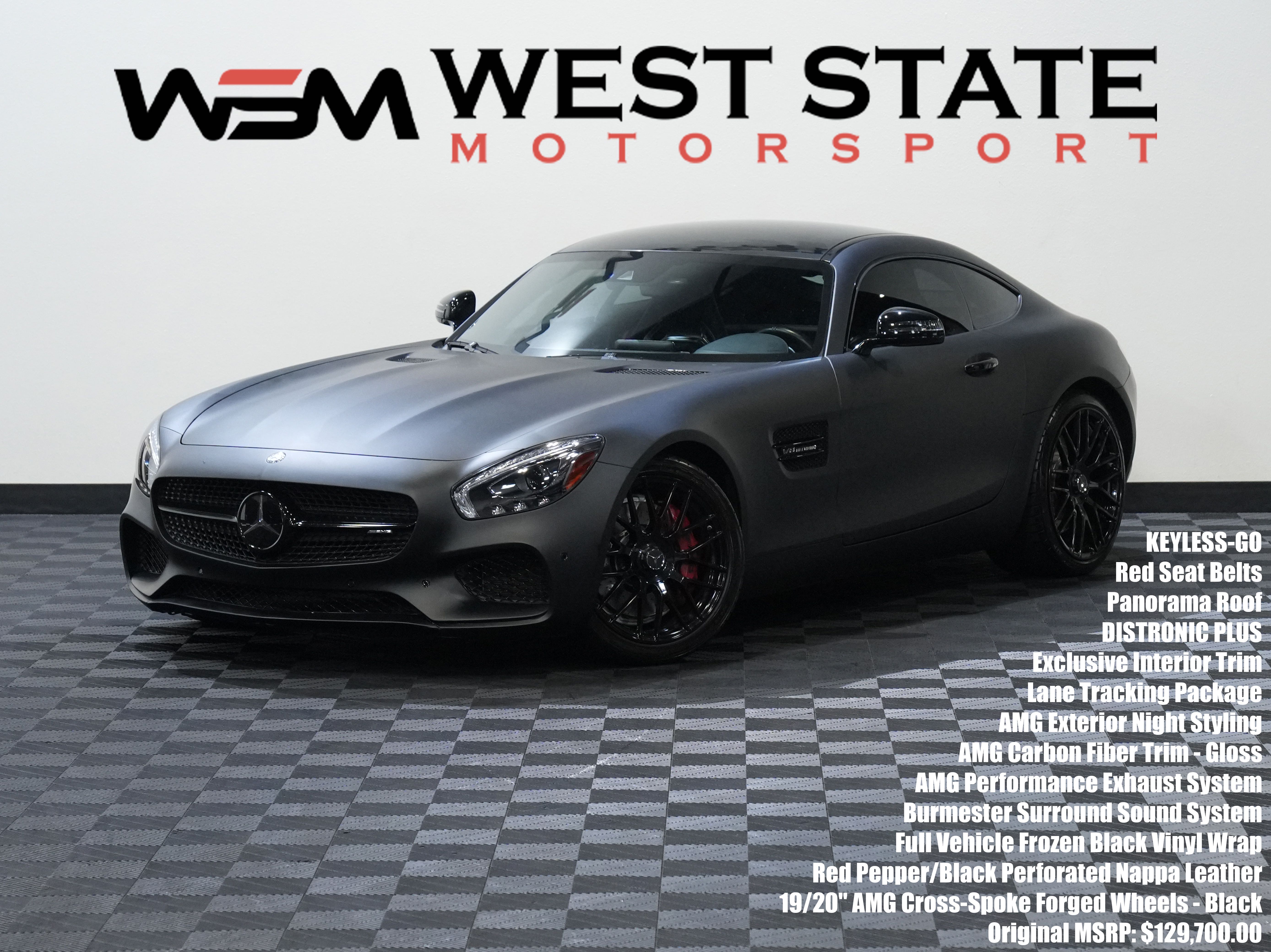 Black 2017 Mercedes-Benz AMG GT Coupe Rear-Wheel Drive 7-Speed Automatic