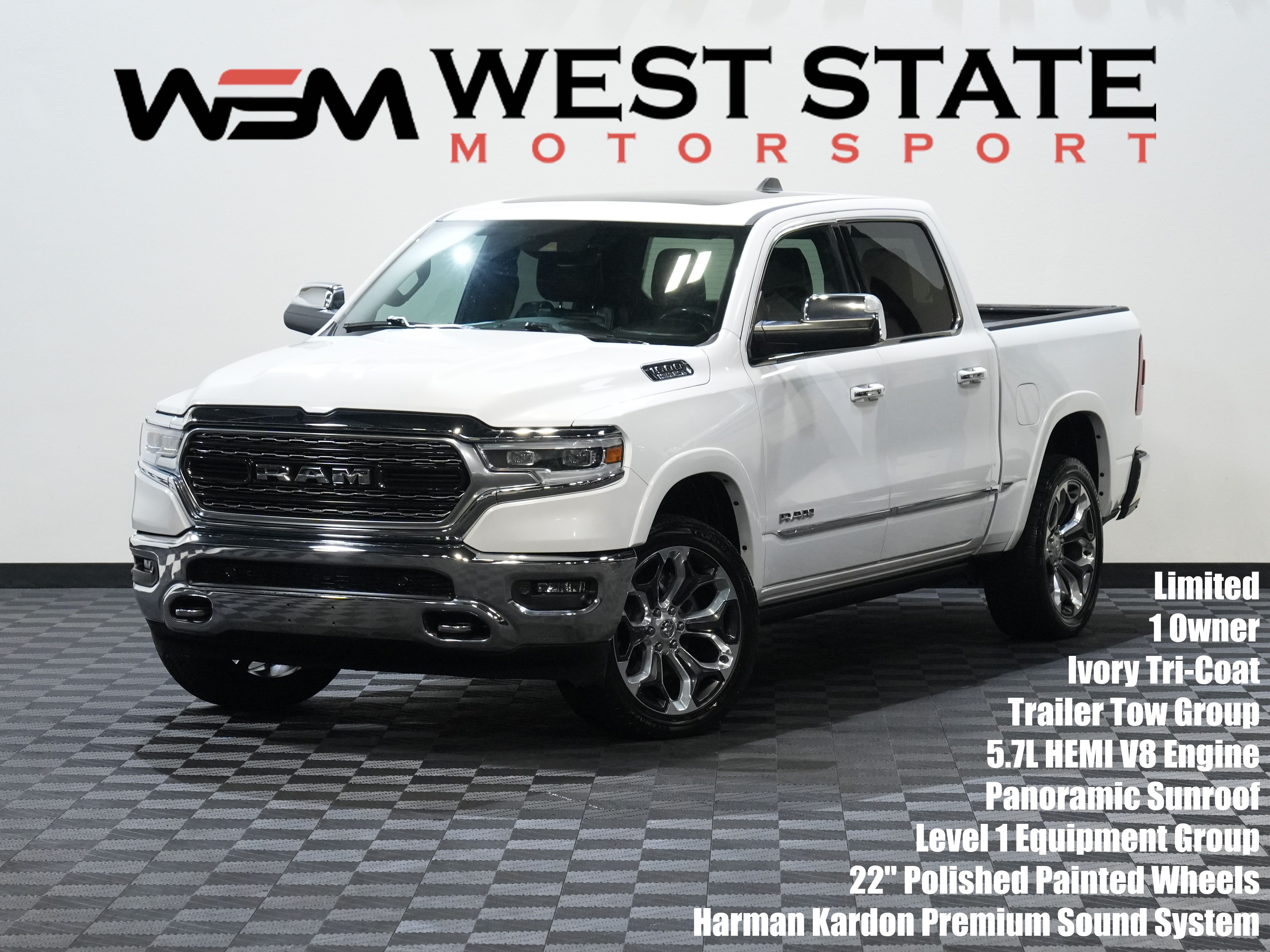 White 2019 RAM 1500 Pickup Truck Four-Wheel Drive 8-Speed Automatic