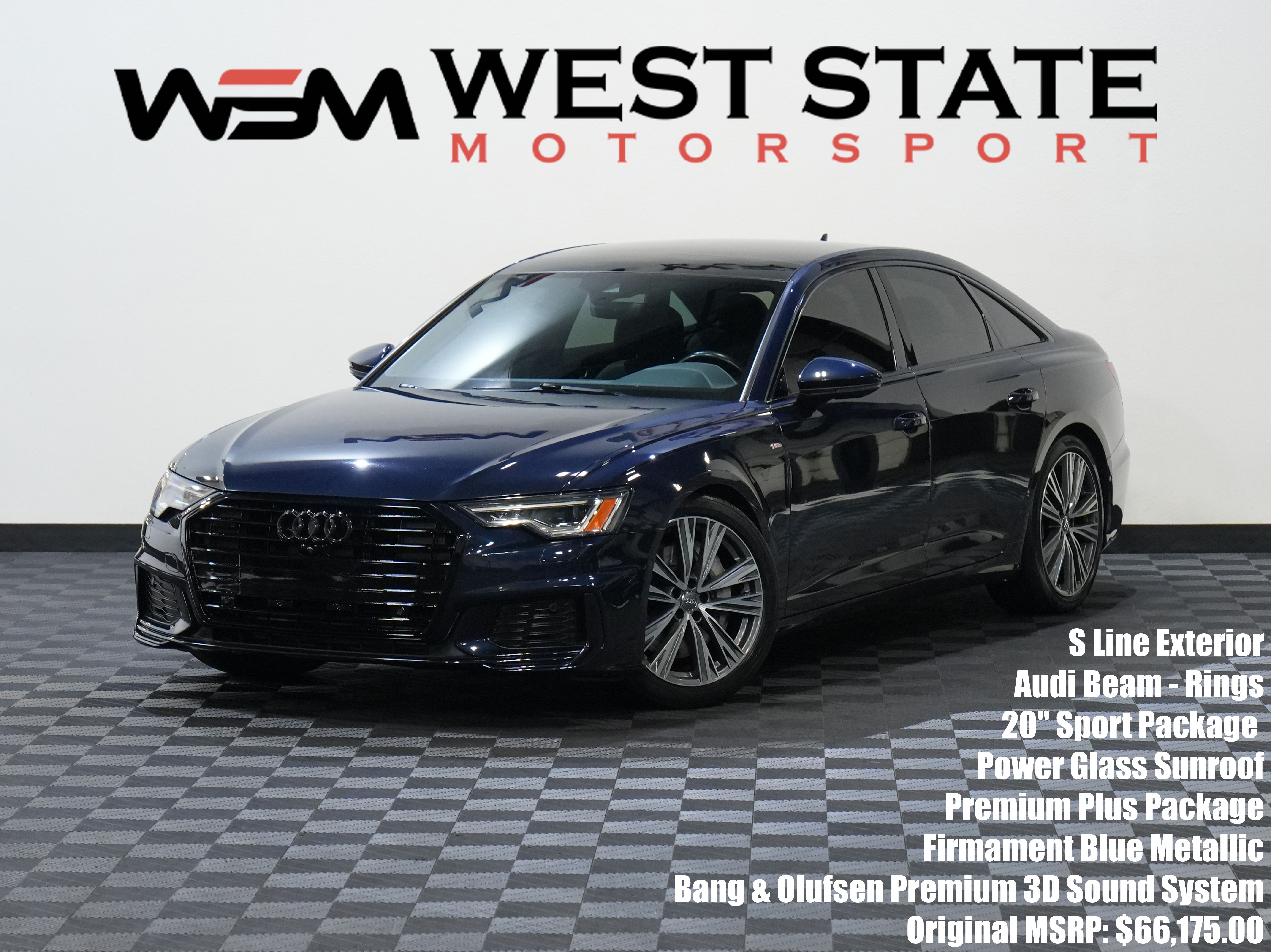 Blue 2019 Audi A6 Sedan All-Wheel Drive 7-Speed Automatic