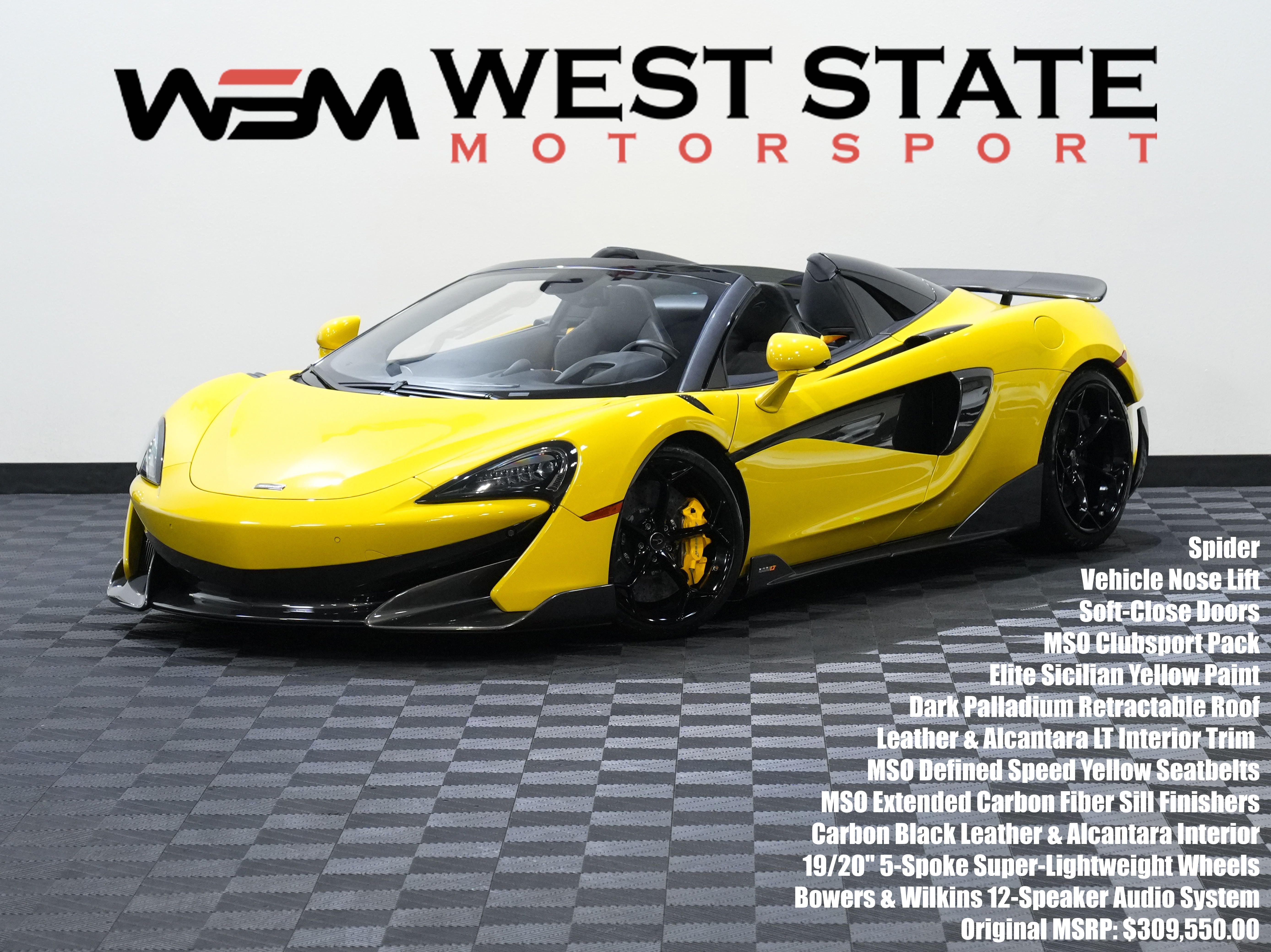 2020 McLaren 600LT Amarillo Descapotable Tracción trasera 7 velocidades Automática