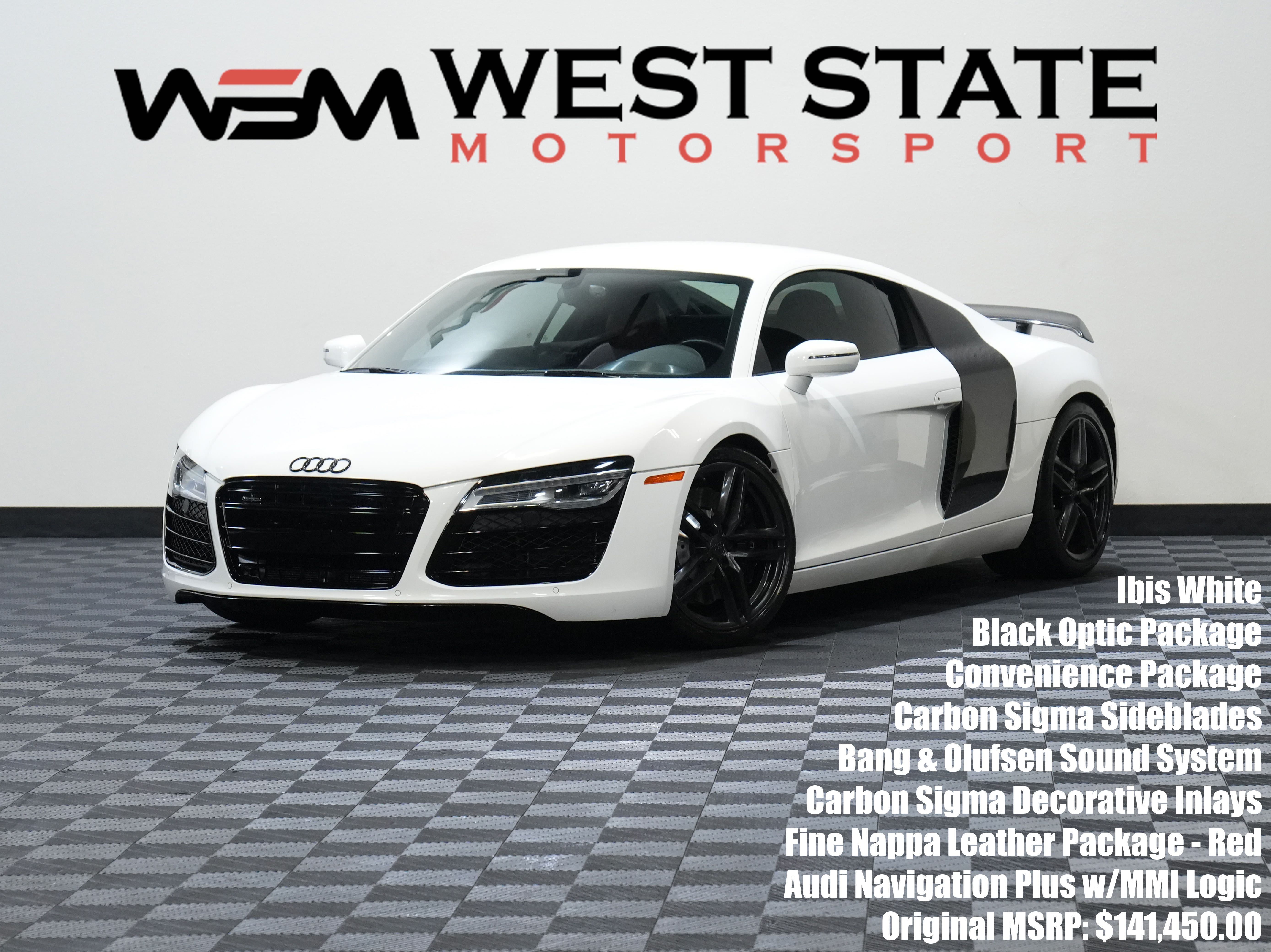 White 2014 Audi R8 quattro V8 Coupe AWD Coupe All-Wheel Drive 7-Speed Automatic