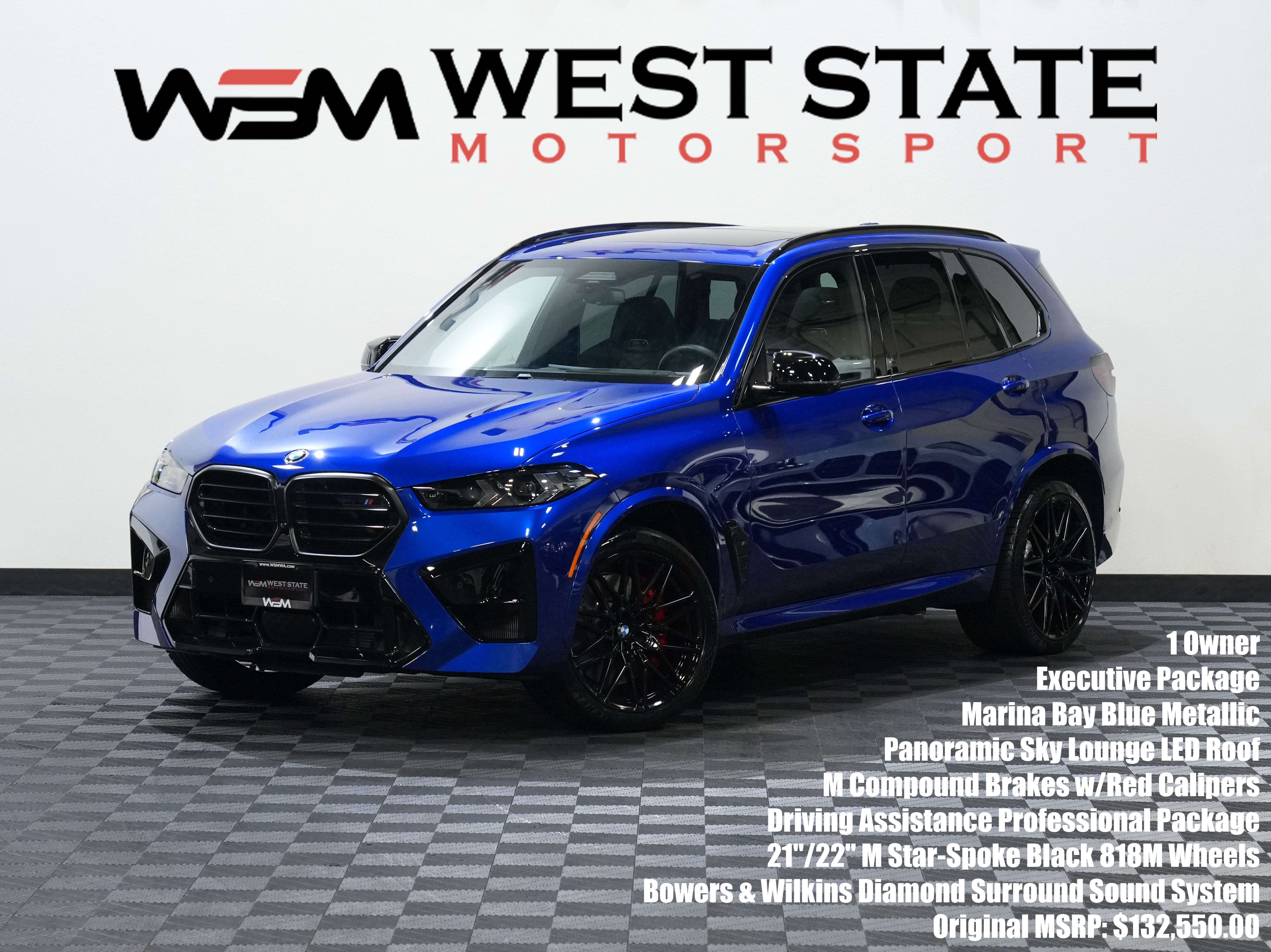 Blue 2024 BMW X5 M SUV / Crossover All-Wheel Drive 8-Speed Automatic