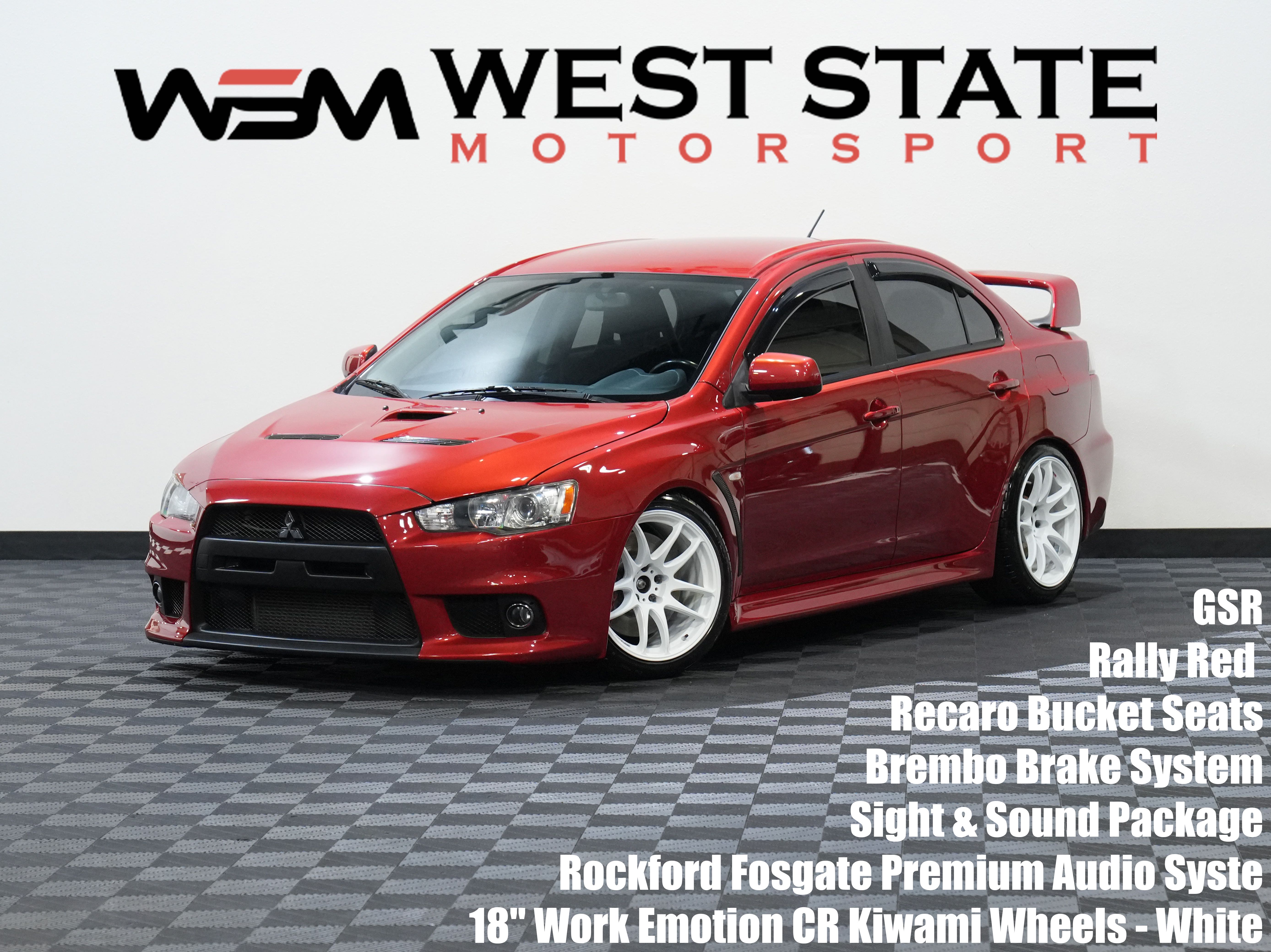 Red 2011 Mitsubishi Lancer Evolution GSR Sedan All-Wheel Drive 5-Speed Manual Overdrive