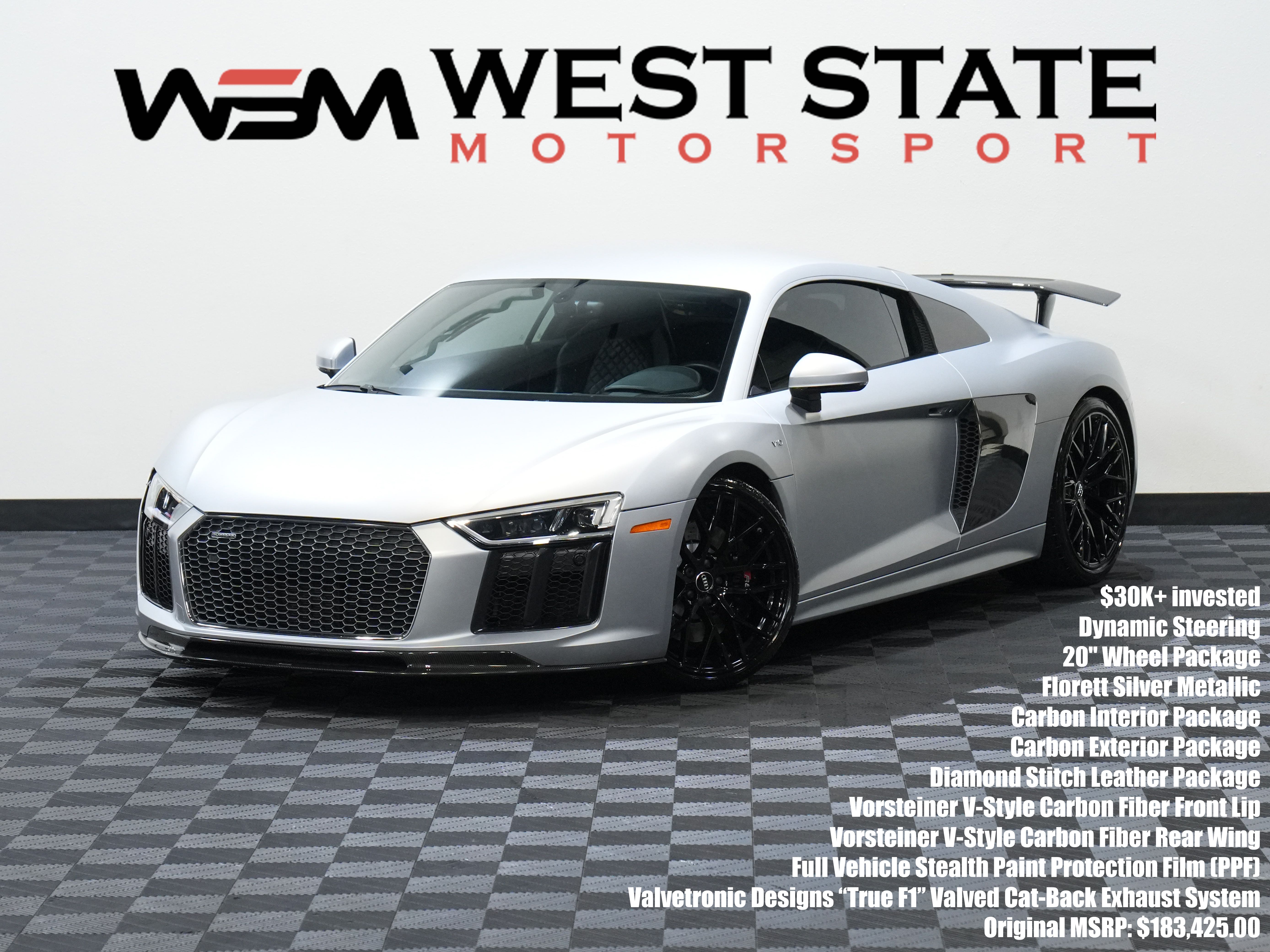 Silver 2017 Audi R8 quattro V10 Coupe AWD Coupe All-Wheel Drive 7-Speed Automatic