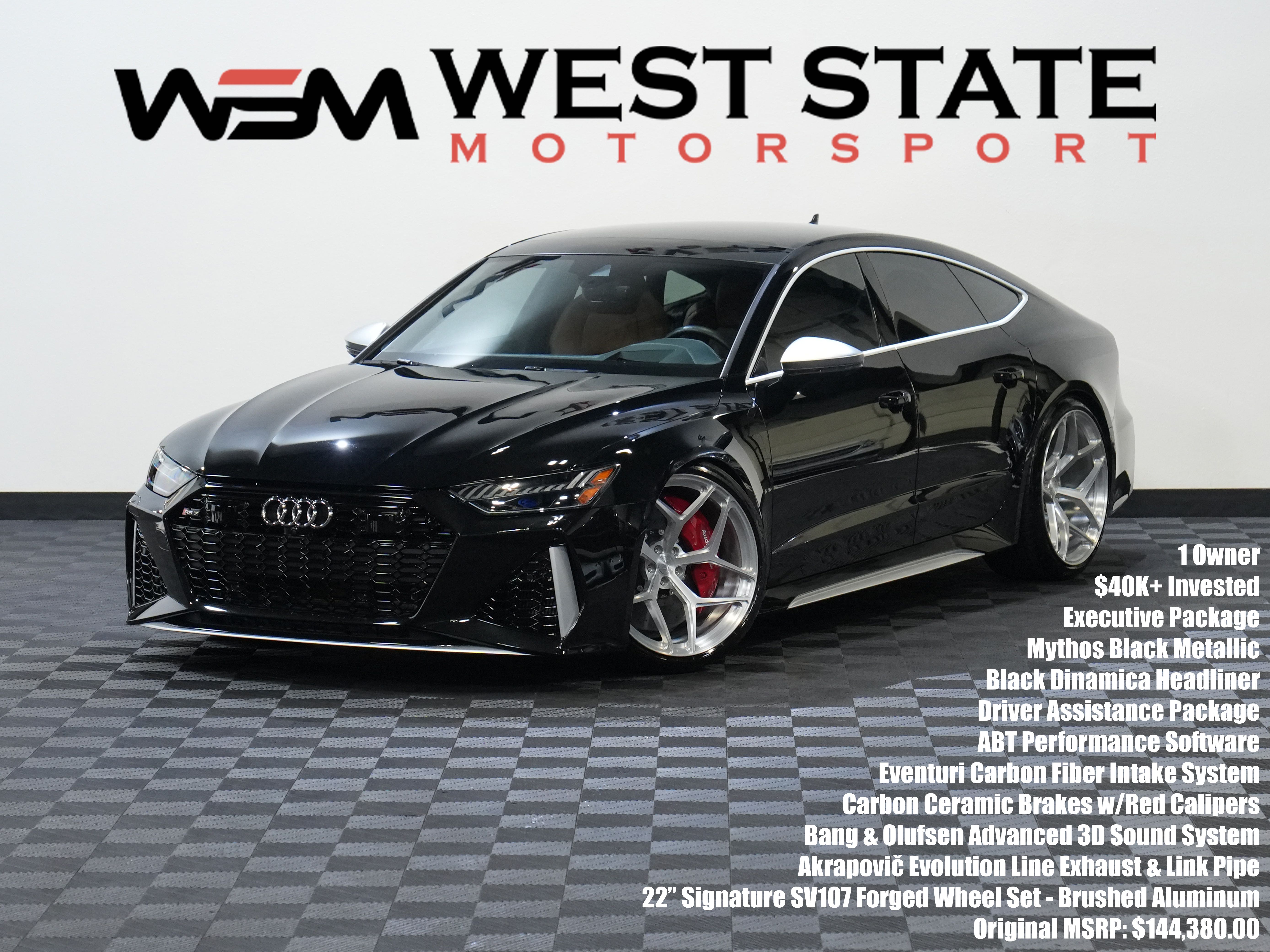 Black 2022 Audi RS 7 Sedan All-Wheel Drive 8-Speed Automatic