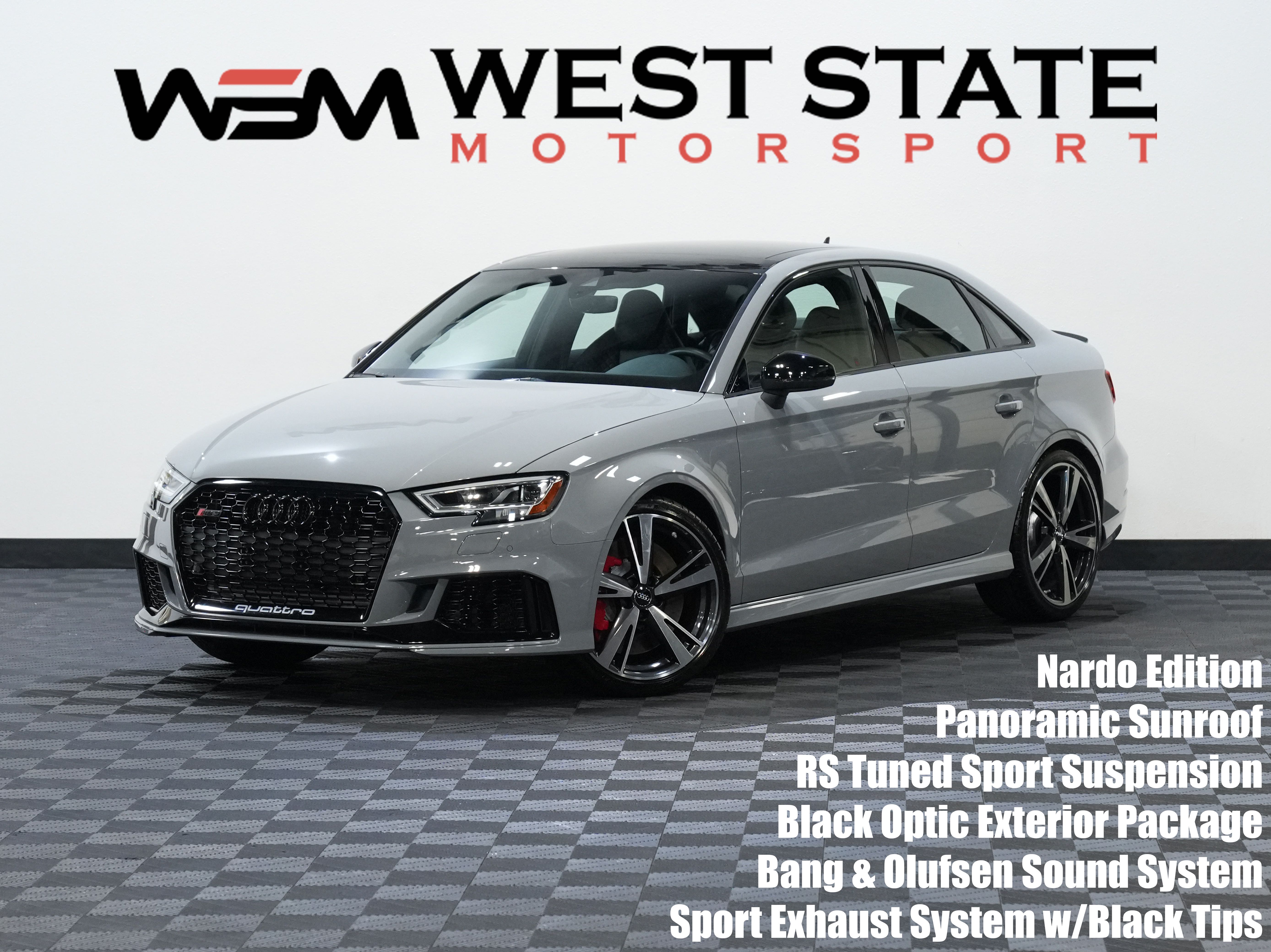 Gray 2020 Audi RS 3 2.5T quattro Sedan All-Wheel Drive 7-Speed Dual Clutch