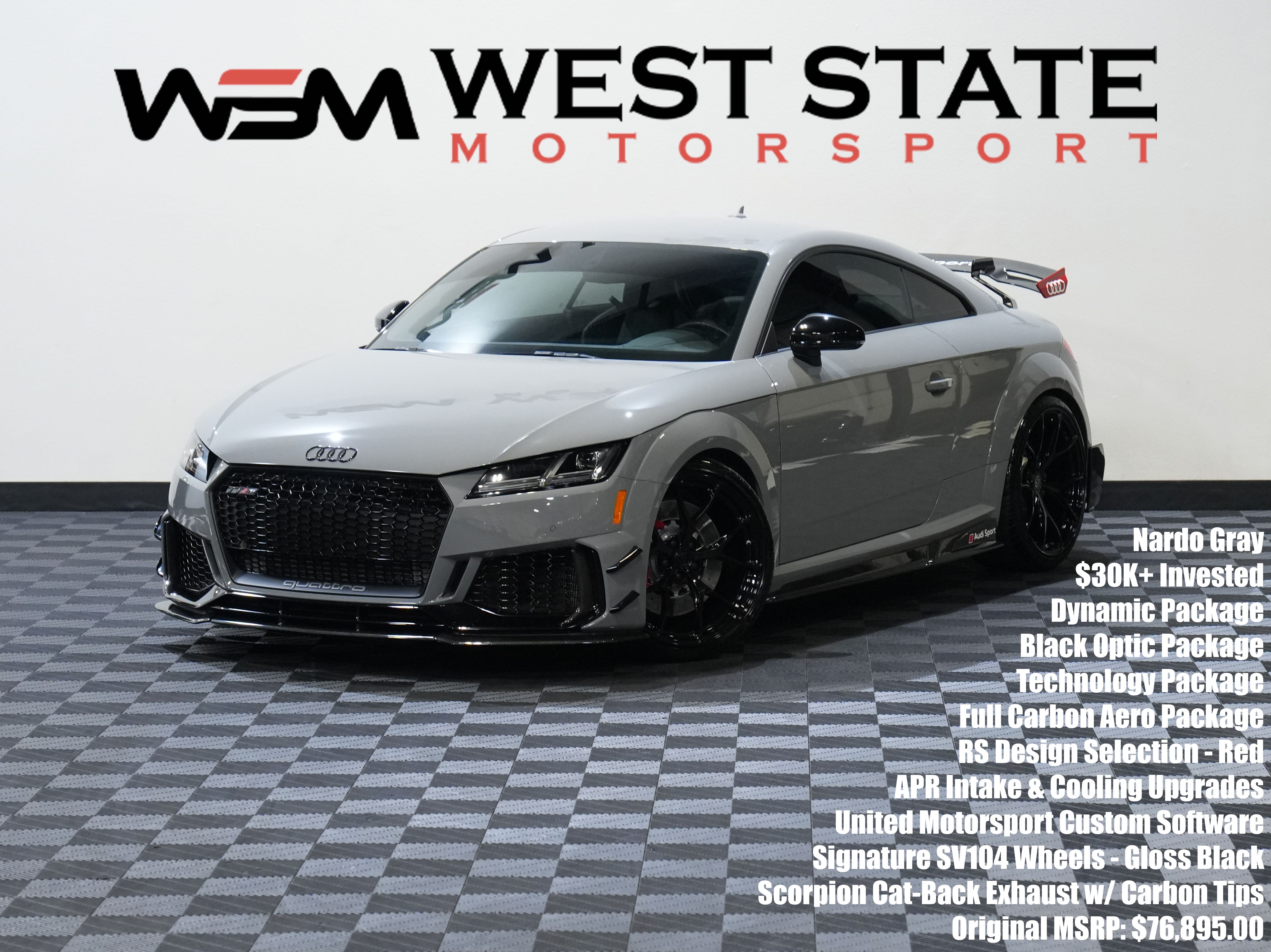 Gray 2019 Audi TT RS 2.5T quattro AWD Coupe All-Wheel Drive 7-Speed Dual Clutch