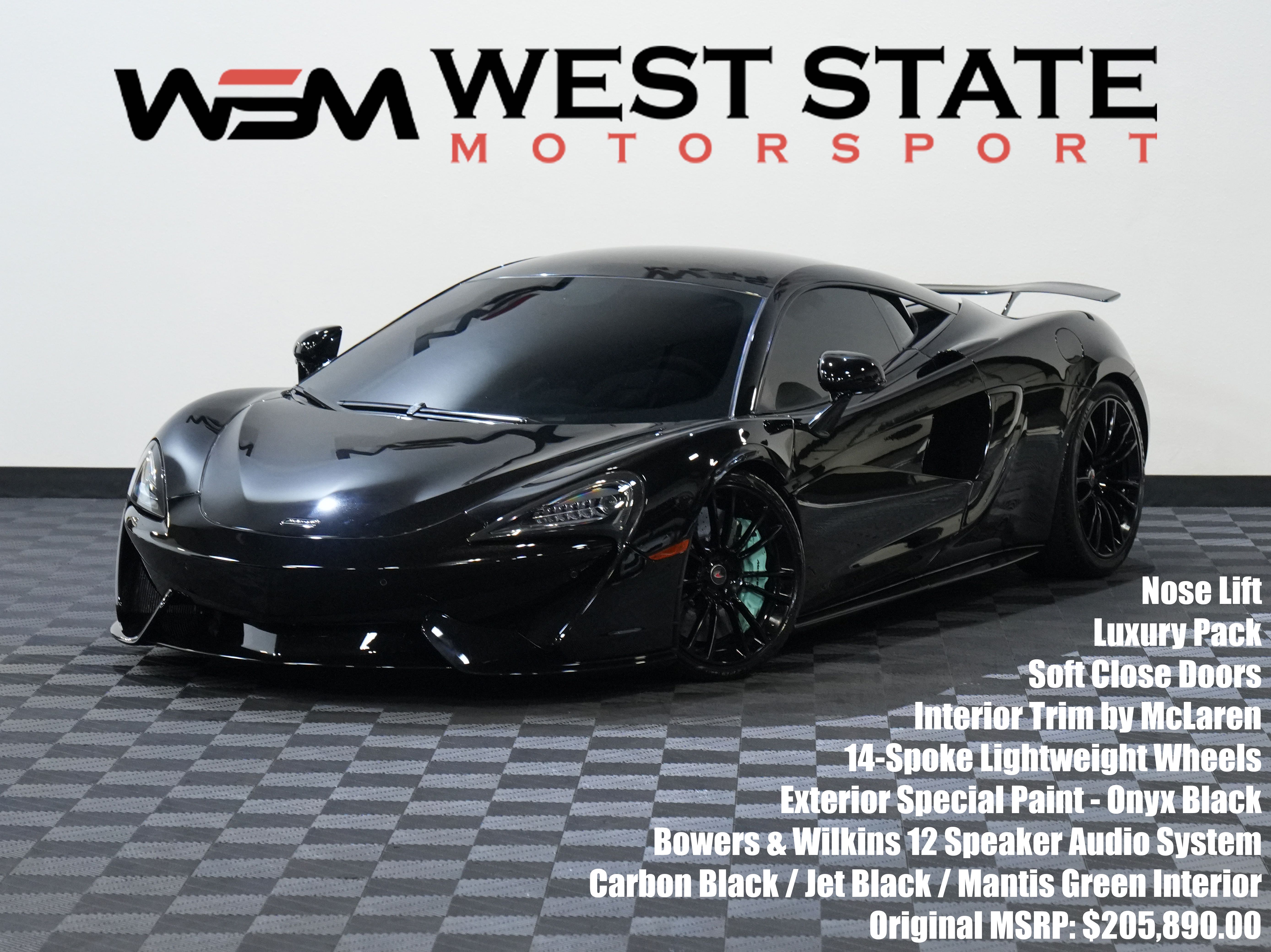 Black 2017 McLaren 570S Coupe Rear-Wheel Drive 7-Speed Automatic