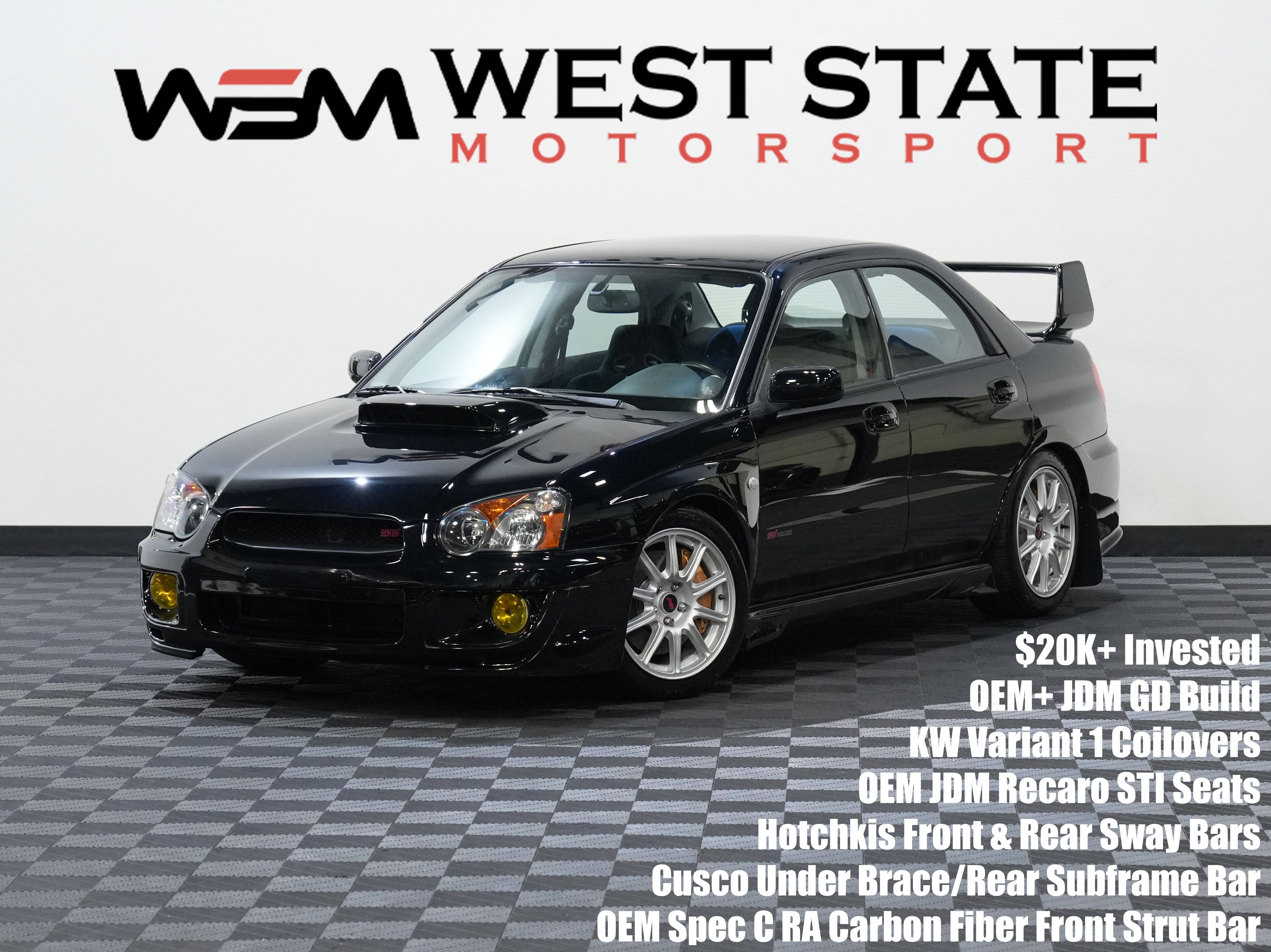 Black 2005 Subaru Impreza WRX STI Turbo AWD Sedan All-Wheel Drive 6-Speed Manual