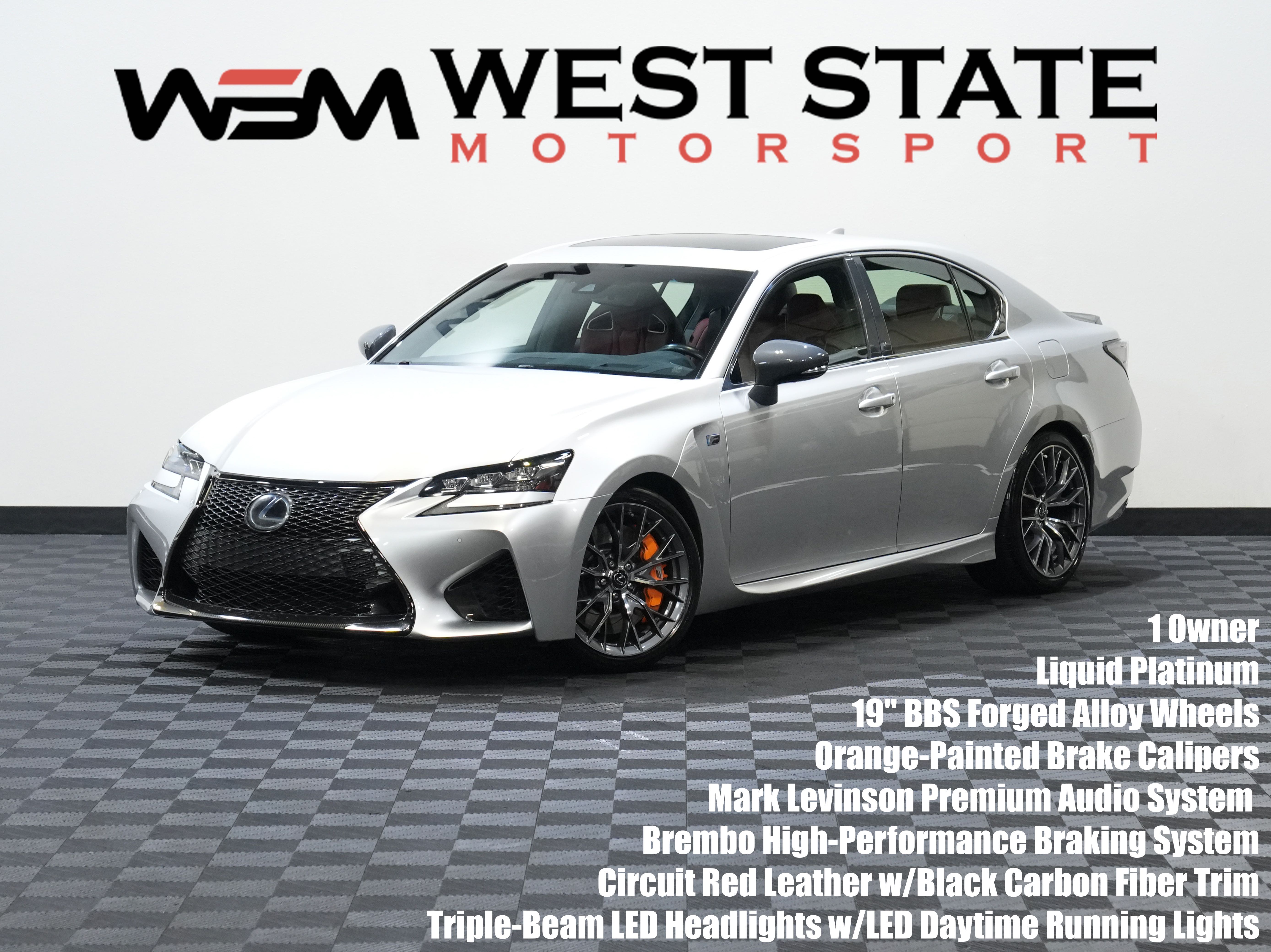 Silver 2016 Lexus GS F Sedan Rear-Wheel Drive 8-Speed Dual Clutch