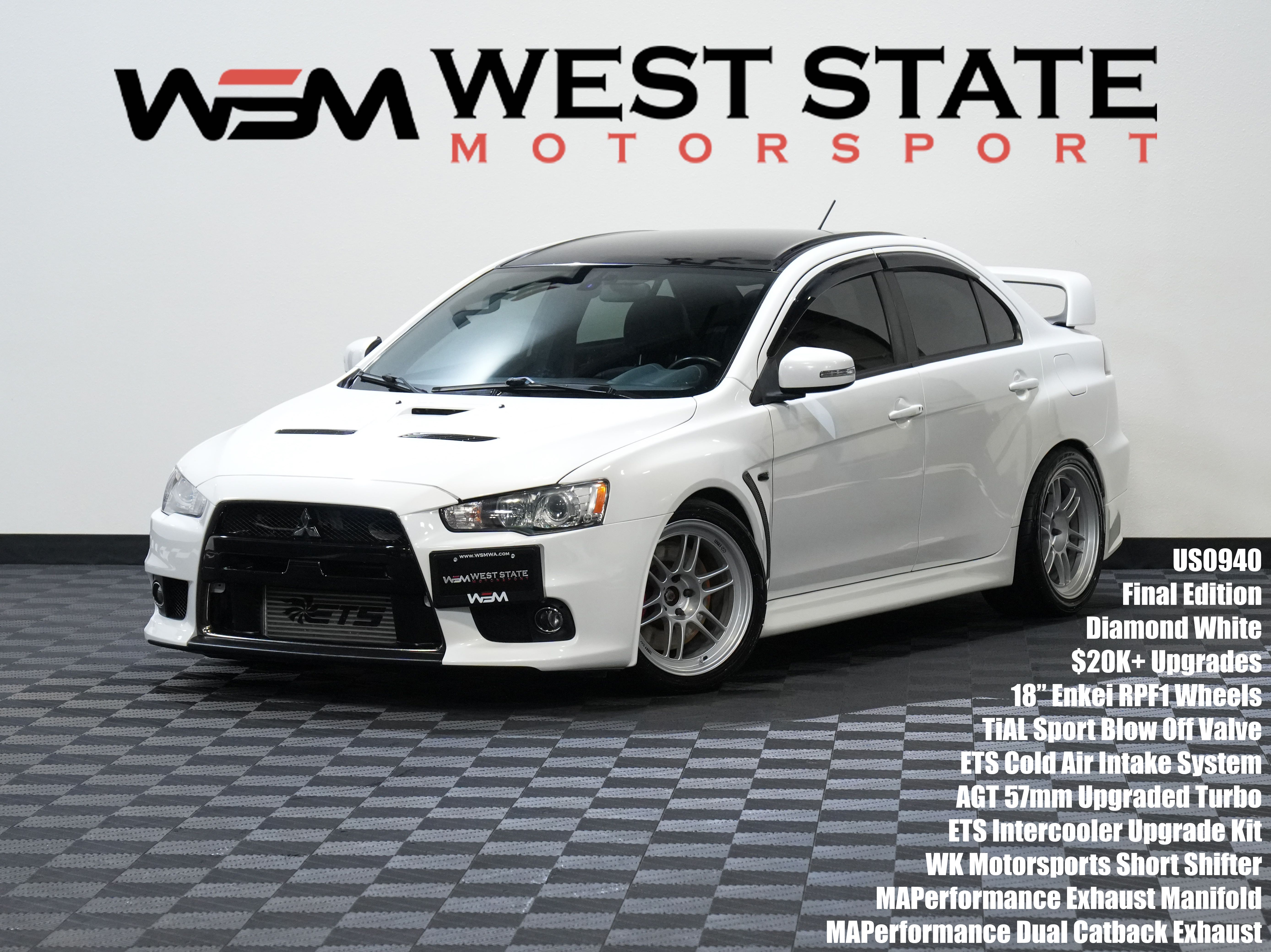 White 2015 Mitsubishi Lancer Evolution AWD Final Edition Sedan All-Wheel Drive 5-Speed Manual