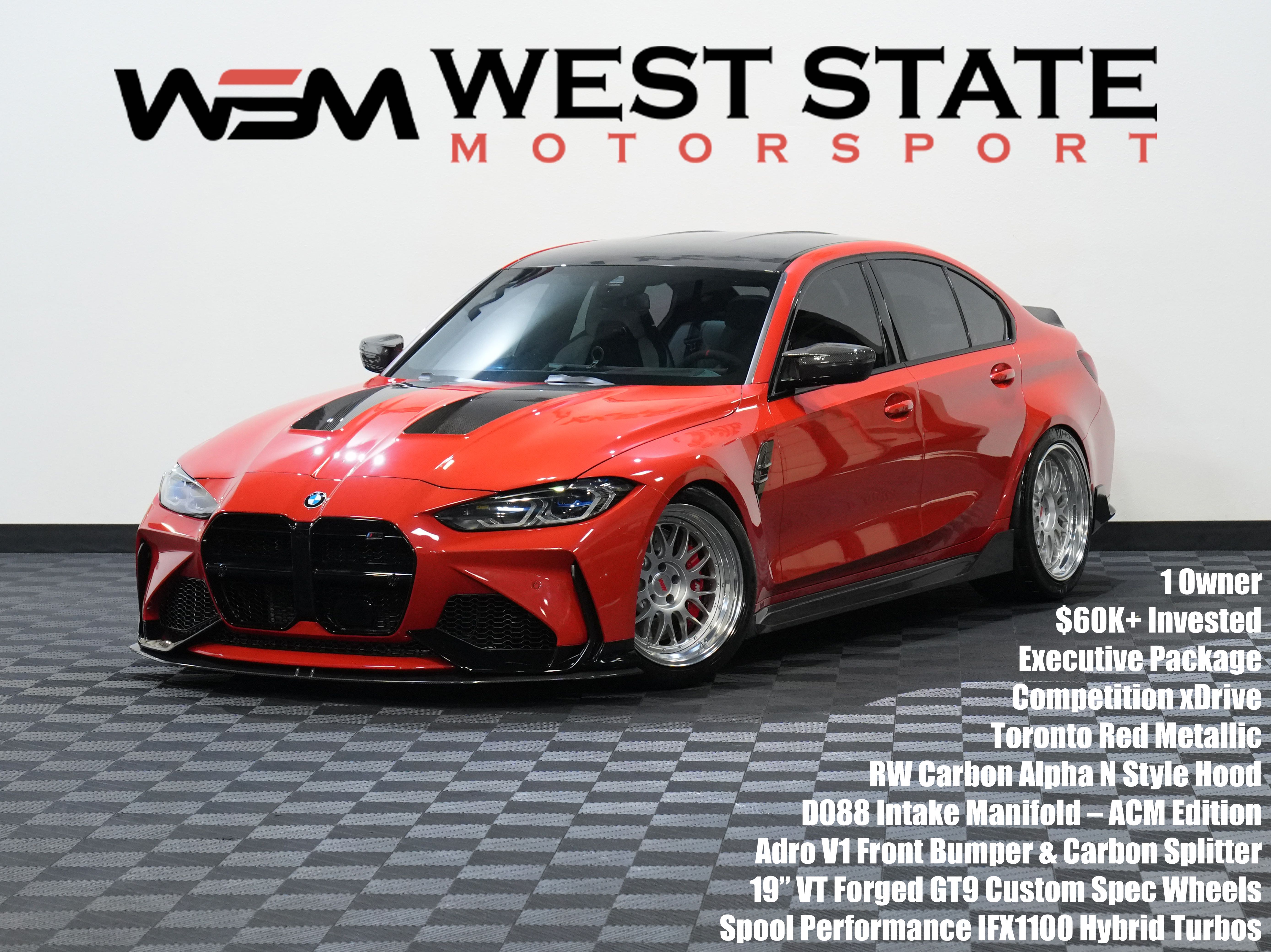 Red 2024 BMW M3 Competition xDrive AWD Sedan All-Wheel Drive 8-Speed Automatic