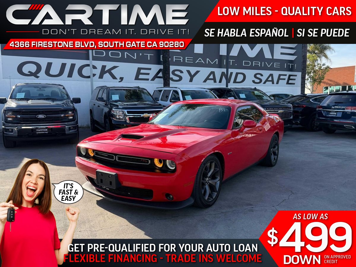 Red 2019 Dodge Challenger R/T RWD Coupe Rear-Wheel Drive 8-Speed Automatic