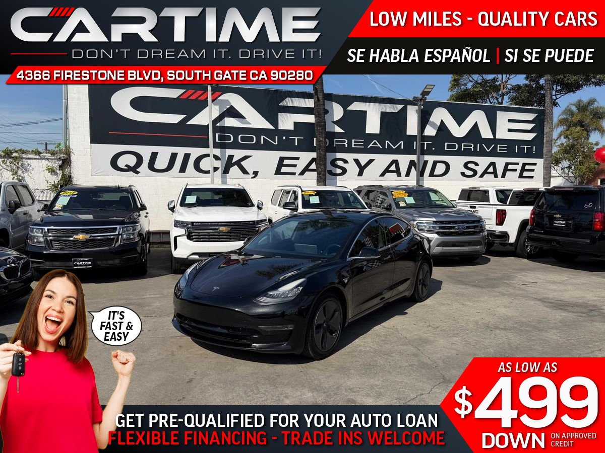 Black 2019 Tesla Model 3 Standard Plus RWD Sedan Rear-Wheel Drive Automatic