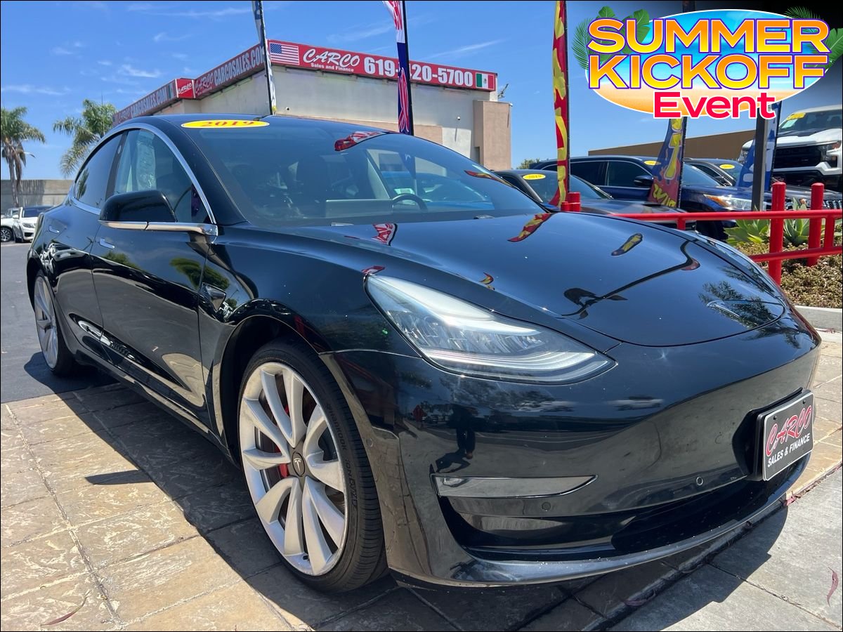 Black 2019 Tesla Model 3 Sedan All-Wheel Drive Automatic