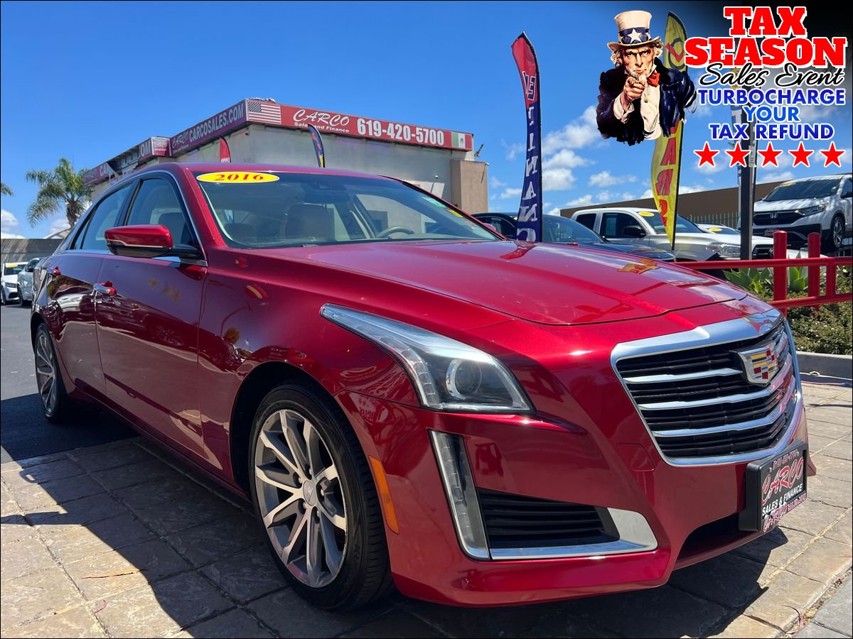 Red 2016 Cadillac CTS 2.0T Luxury RWD Sedan Rear-Wheel Drive 8-Speed Automatic