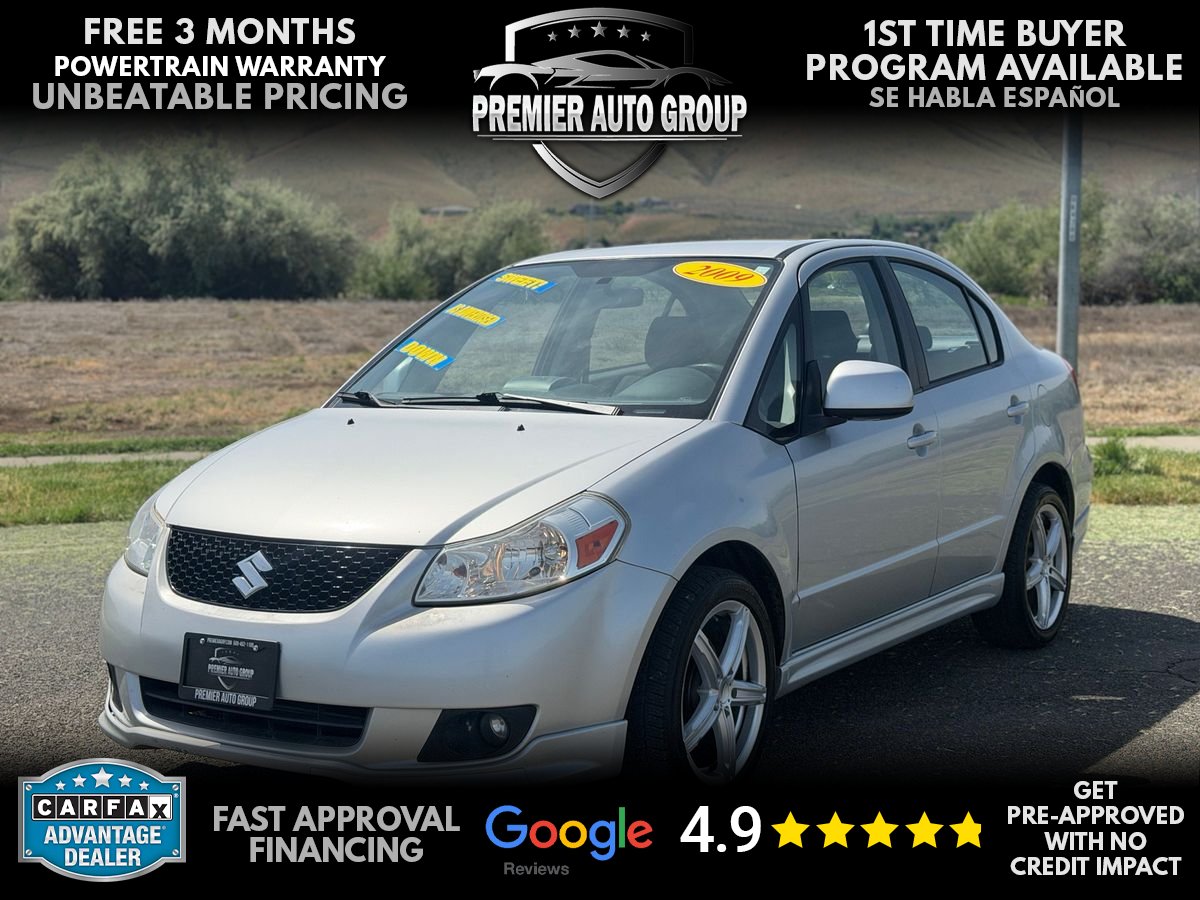 Silver 2009 Suzuki SX4 Sport Sedan Front-Wheel Drive 4-Speed Automatic