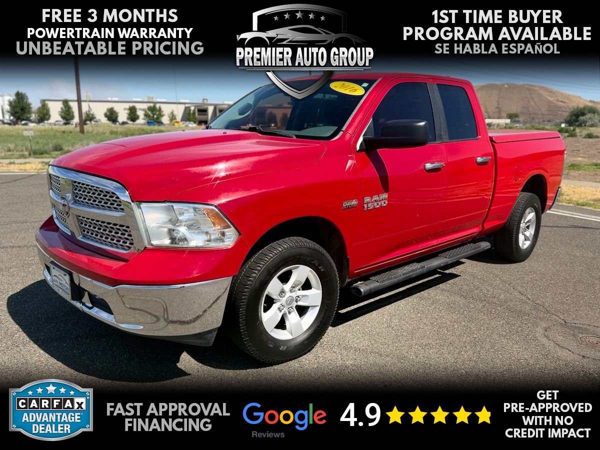 Red 2016 RAM 1500 Pickup Truck Four-Wheel Drive 8-Speed Automatic