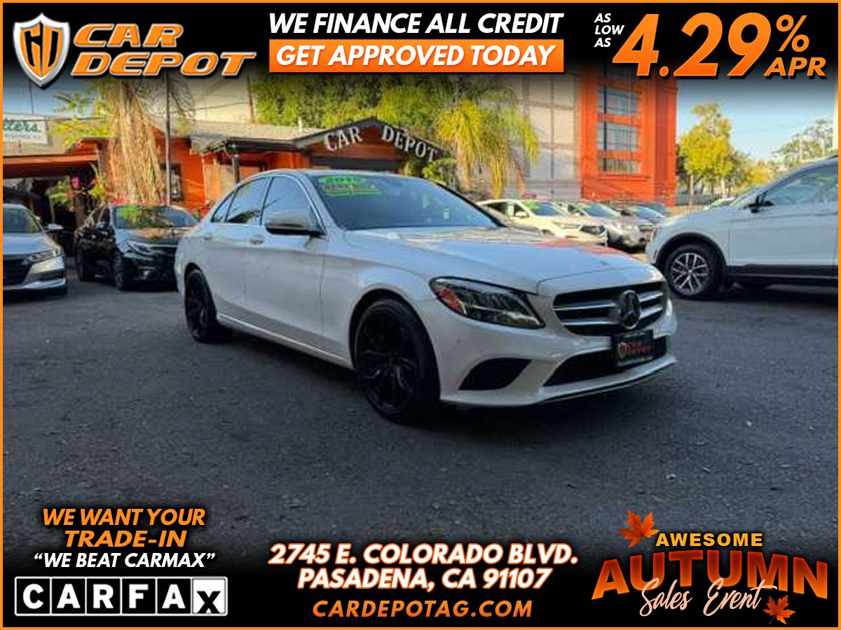 White 2019 Mercedes-Benz C-Class Sedan Rear-Wheel Drive 9-Speed Automatic