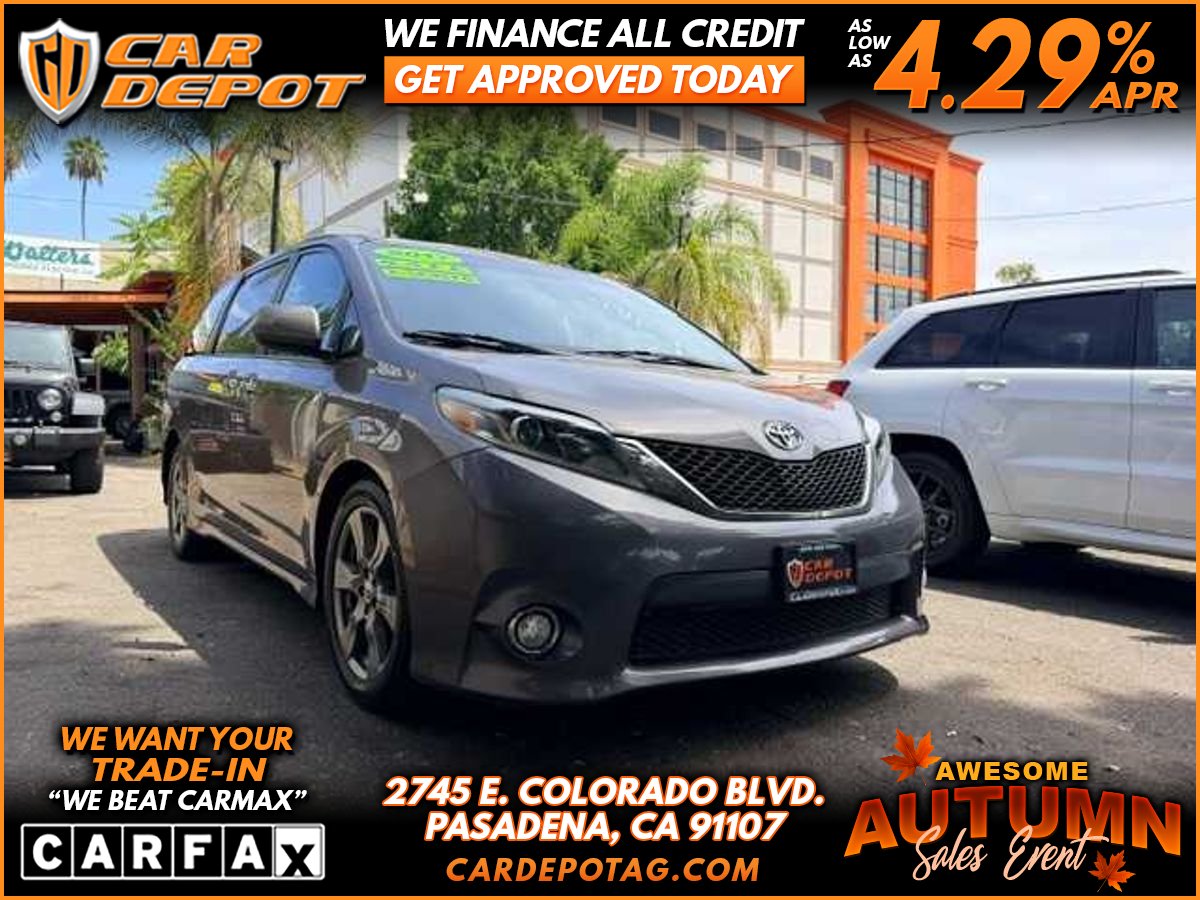 Gray 2017 Toyota Sienna Minivan Front-Wheel Drive 8-Speed Dual Clutch