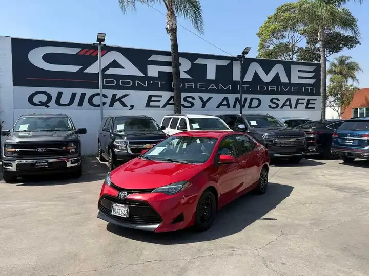 Red 2018 Toyota Corolla LE Sedan Front-Wheel Drive Automatic