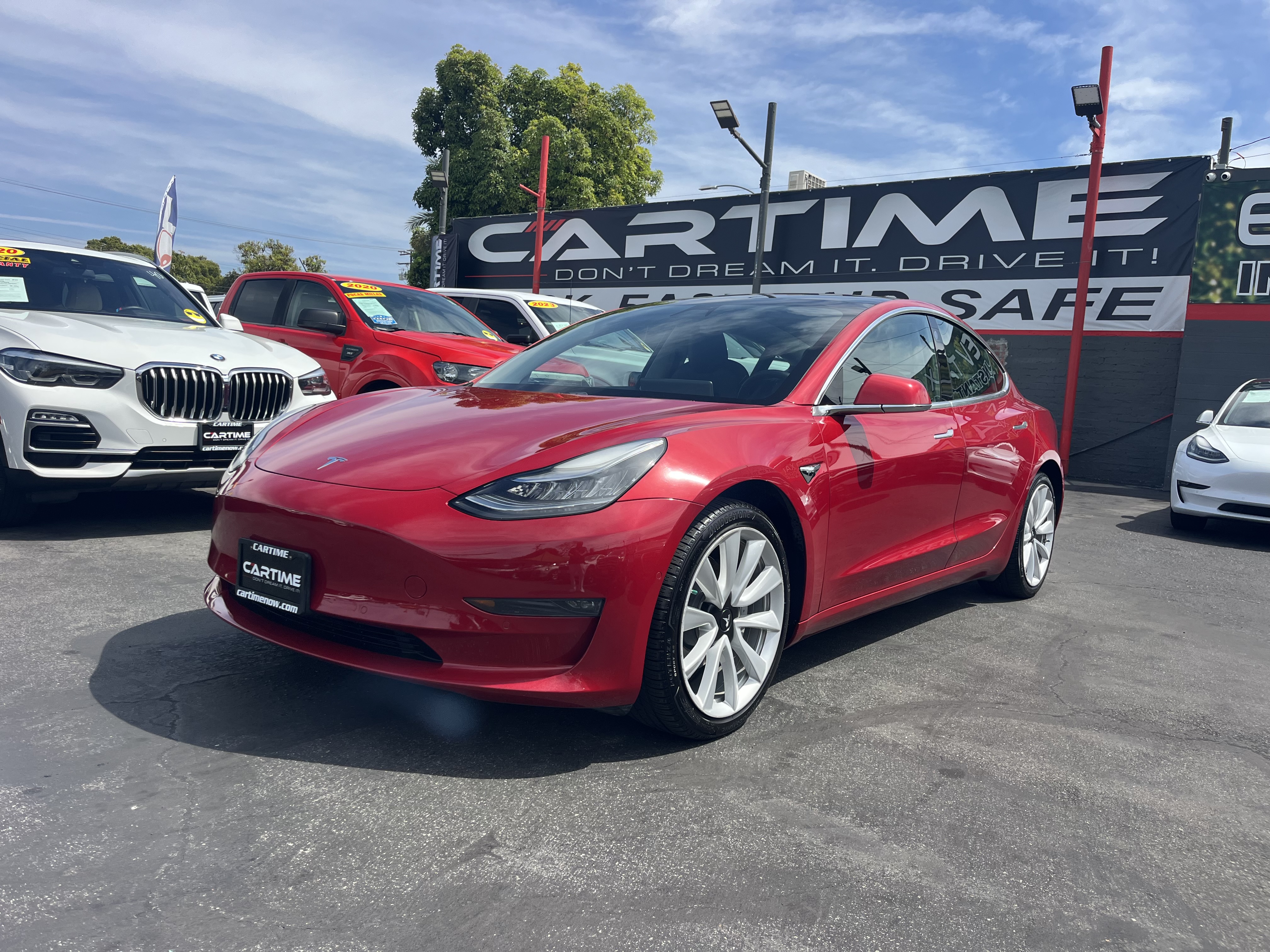 Red 2020 Tesla Model 3 Performance AWD Sedan All-Wheel Drive Automatic