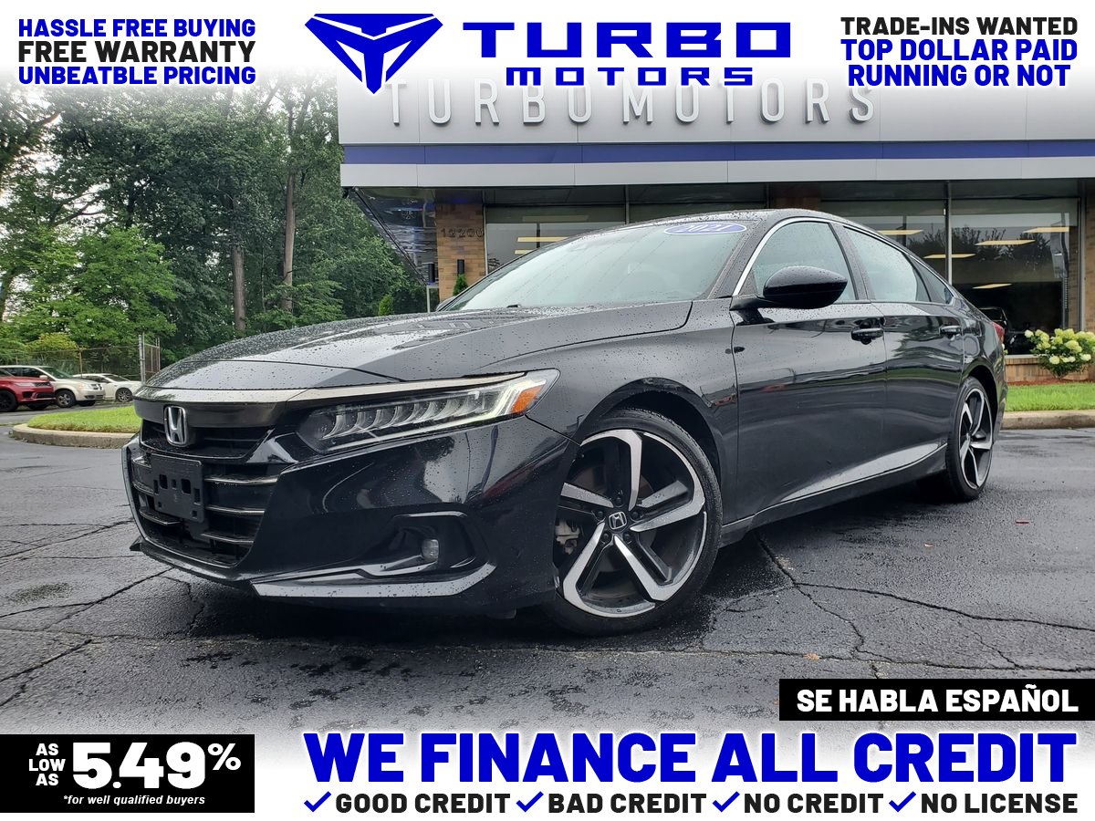 Black 2021 Honda Accord Sport FWD Sedan Front-Wheel Drive Continuously Variable Transmission