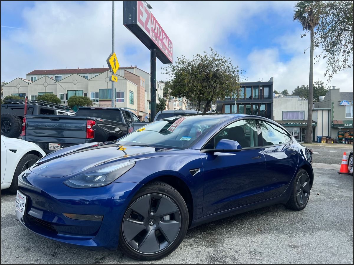 Blue 2023 Tesla Model 3 RWD Sedan Rear-Wheel Drive Automatic