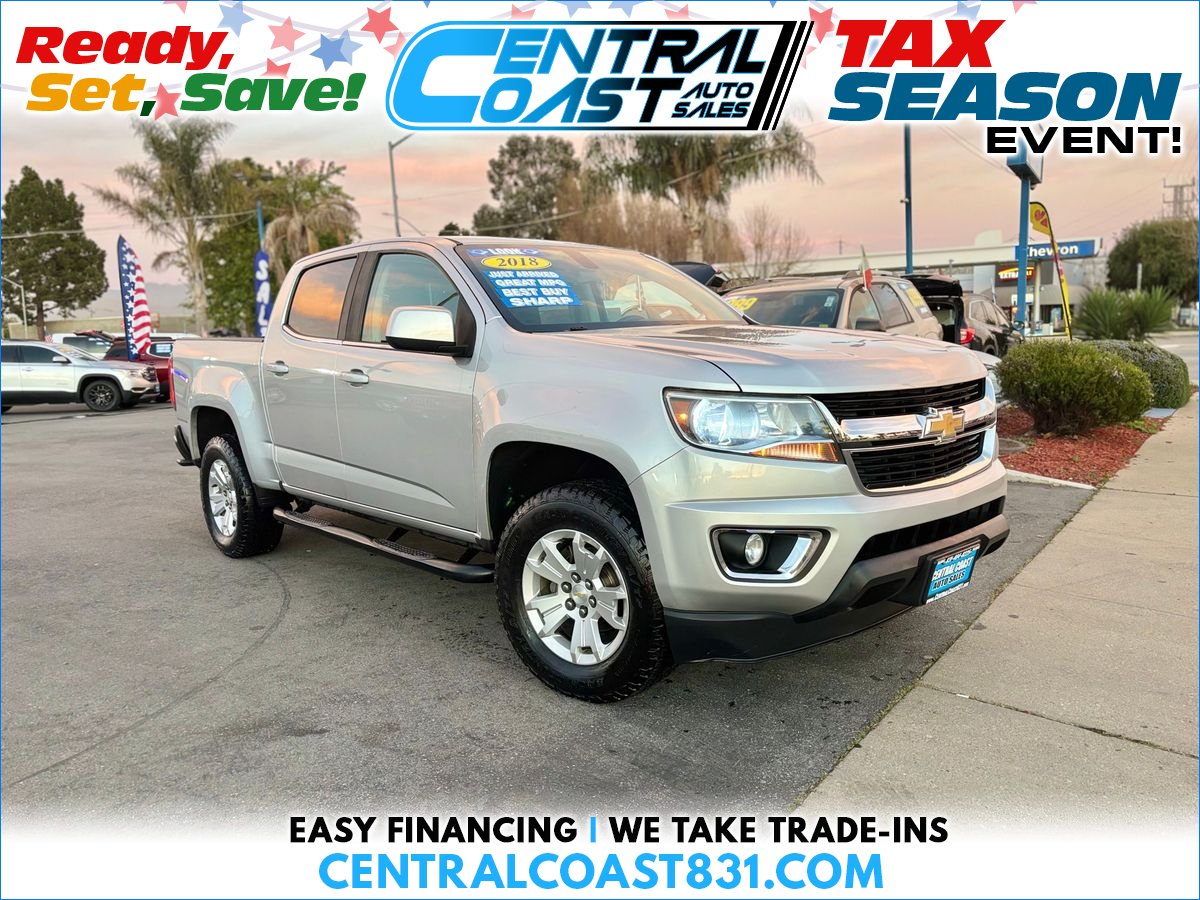 Silver 2018 Chevrolet Colorado LT Crew Cab RWD Pickup Truck 4X2 8-Speed Automatic