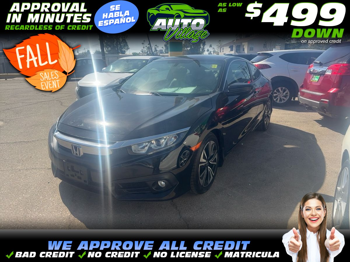 Black 2016 Honda Civic Coupe Coupe Front-Wheel Drive Continuously Variable Transmission
