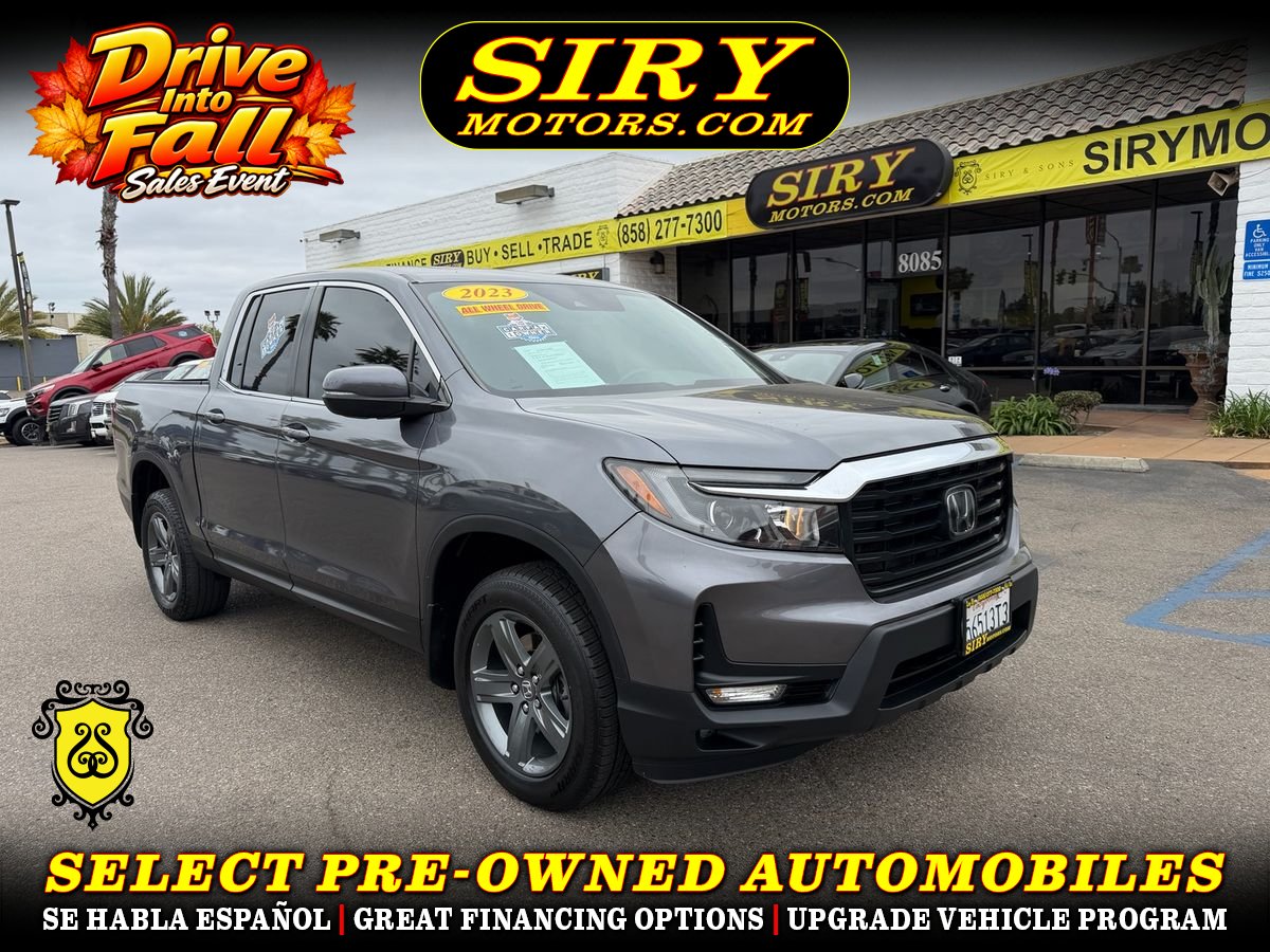 Gray 2023 Honda Ridgeline Pickup Truck All-Wheel Drive 9-Speed Automatic