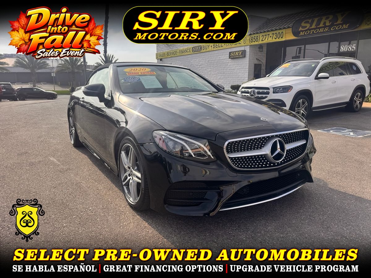 Black 2020 Mercedes-Benz E-Class Convertible Rear-Wheel Drive 9-Speed Automatic