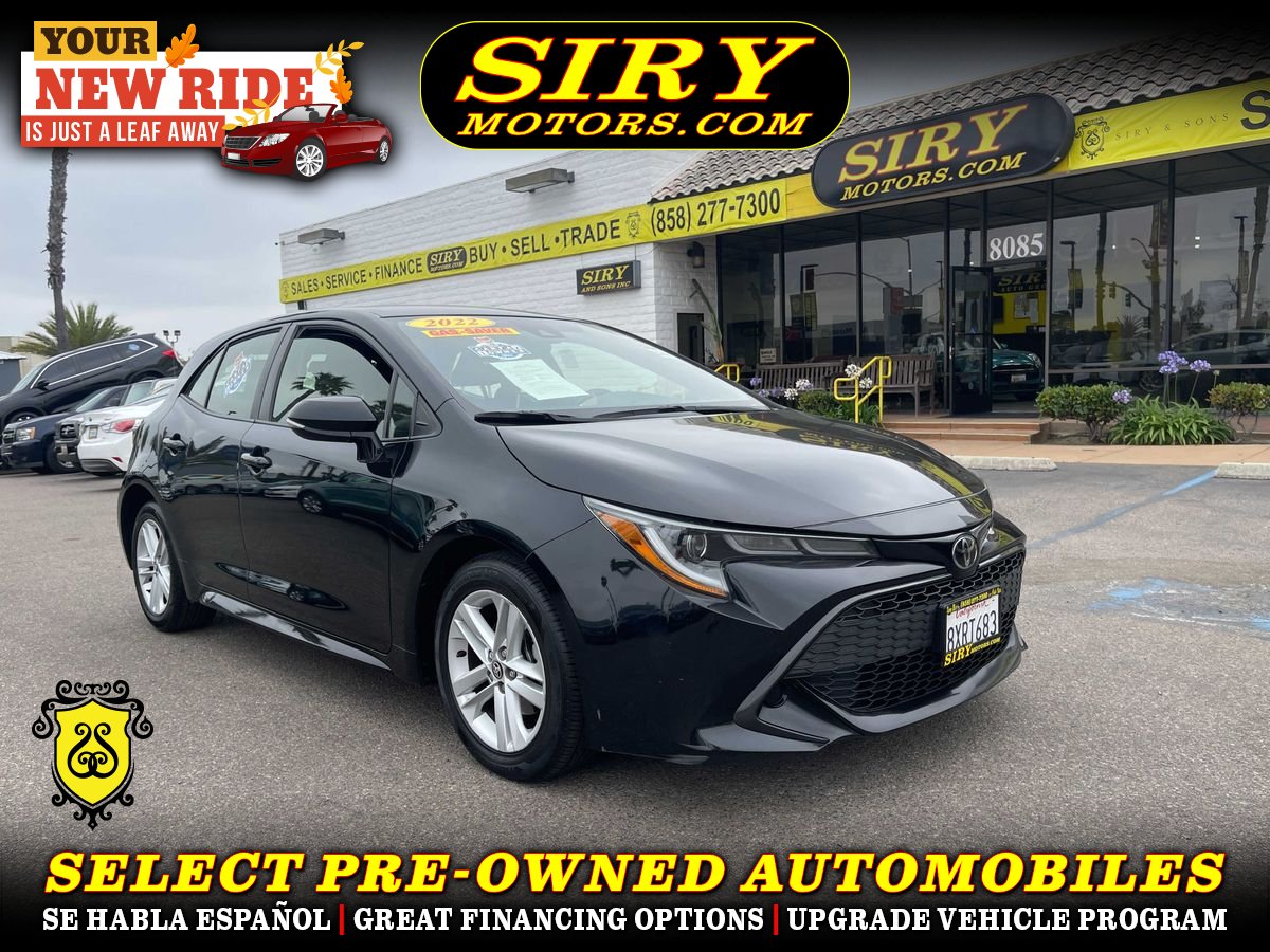 Black 2022 Toyota Corolla Hatchback Hatchback Front-Wheel Drive Continuously Variable Transmission
