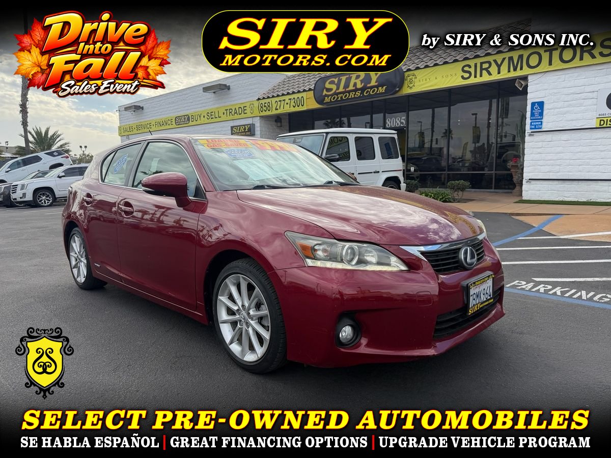 Red 2012 Lexus CT Hybrid Wagon Front-Wheel Drive Continuously Variable Transmission