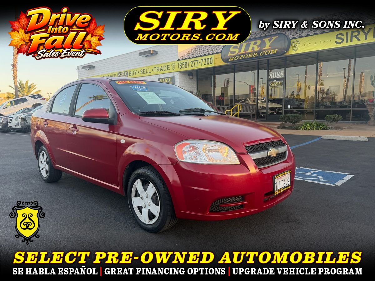 Red 2008 Chevrolet Aveo Sedan Front-Wheel Drive 4-Speed Automatic Overdrive
