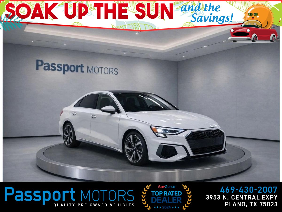 White 2023 Audi A3 Sedan Front-Wheel Drive 7-Speed Dual Clutch