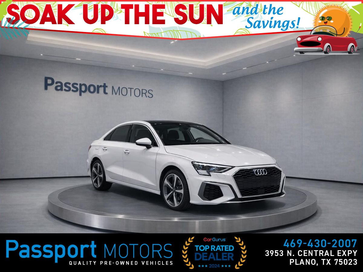 White 2023 Audi A3 Sedan Front-Wheel Drive 7-Speed Dual Clutch