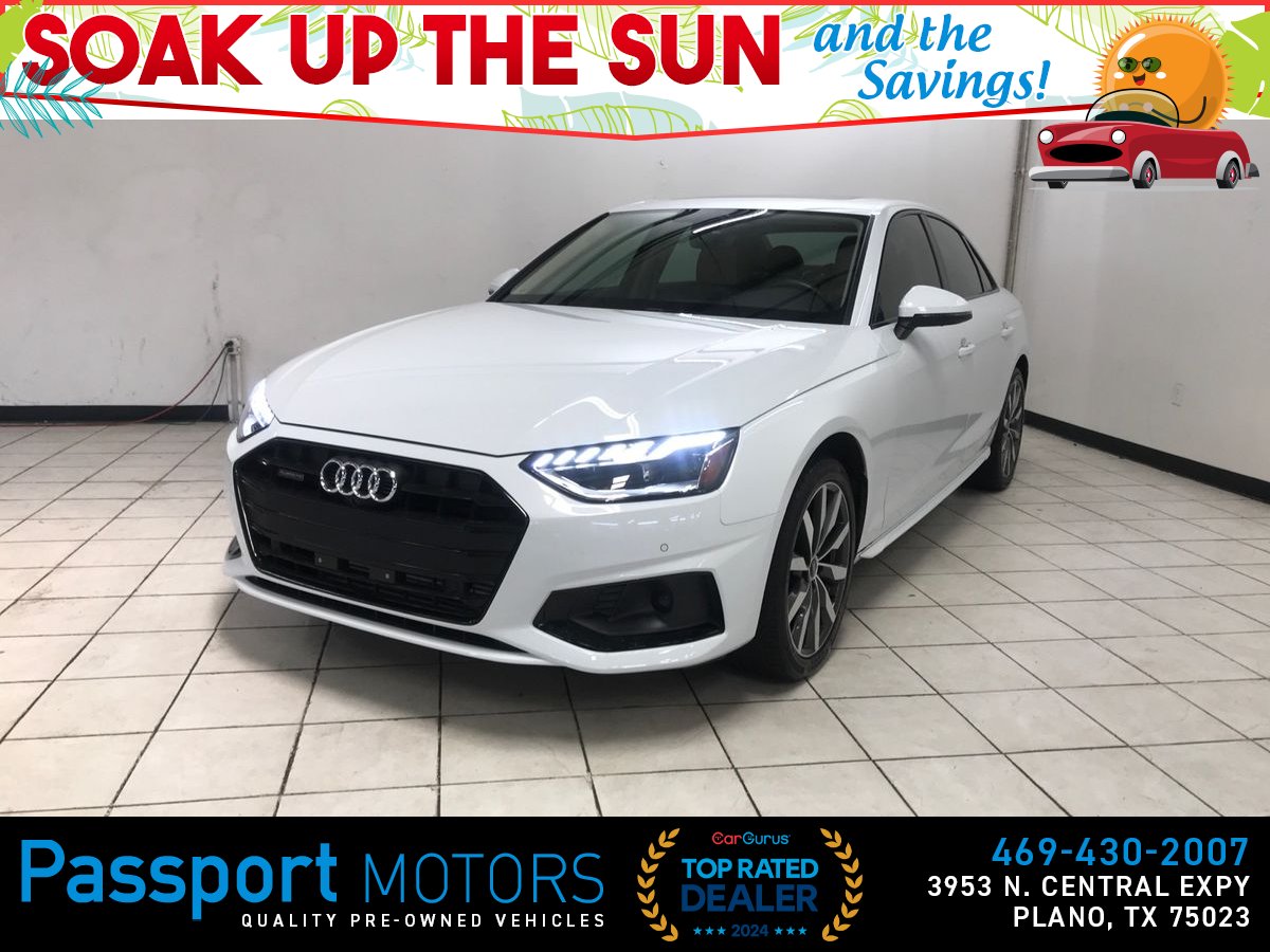 White 2023 Audi A4 Sedan All-Wheel Drive 7-Speed Dual Clutch