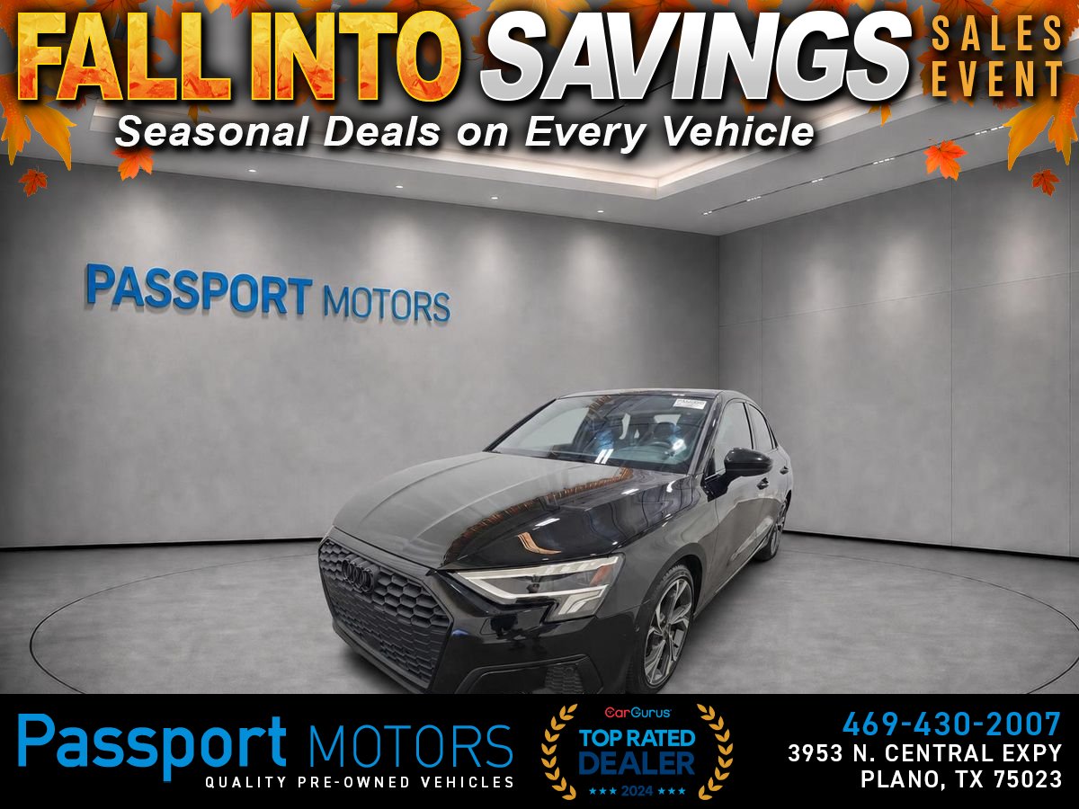 Black 2023 Audi A3 Sedan Front-Wheel Drive 7-Speed Dual Clutch