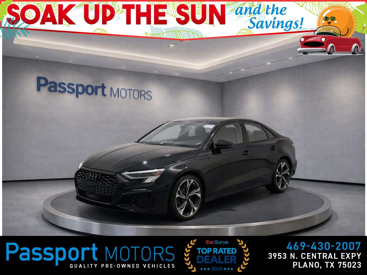Black 2023 Audi A3 Sedan Front-Wheel Drive 7-Speed Dual Clutch
