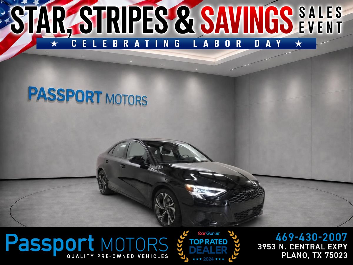 Black 2023 Audi A3 Sedan Front-Wheel Drive 7-Speed Dual Clutch
