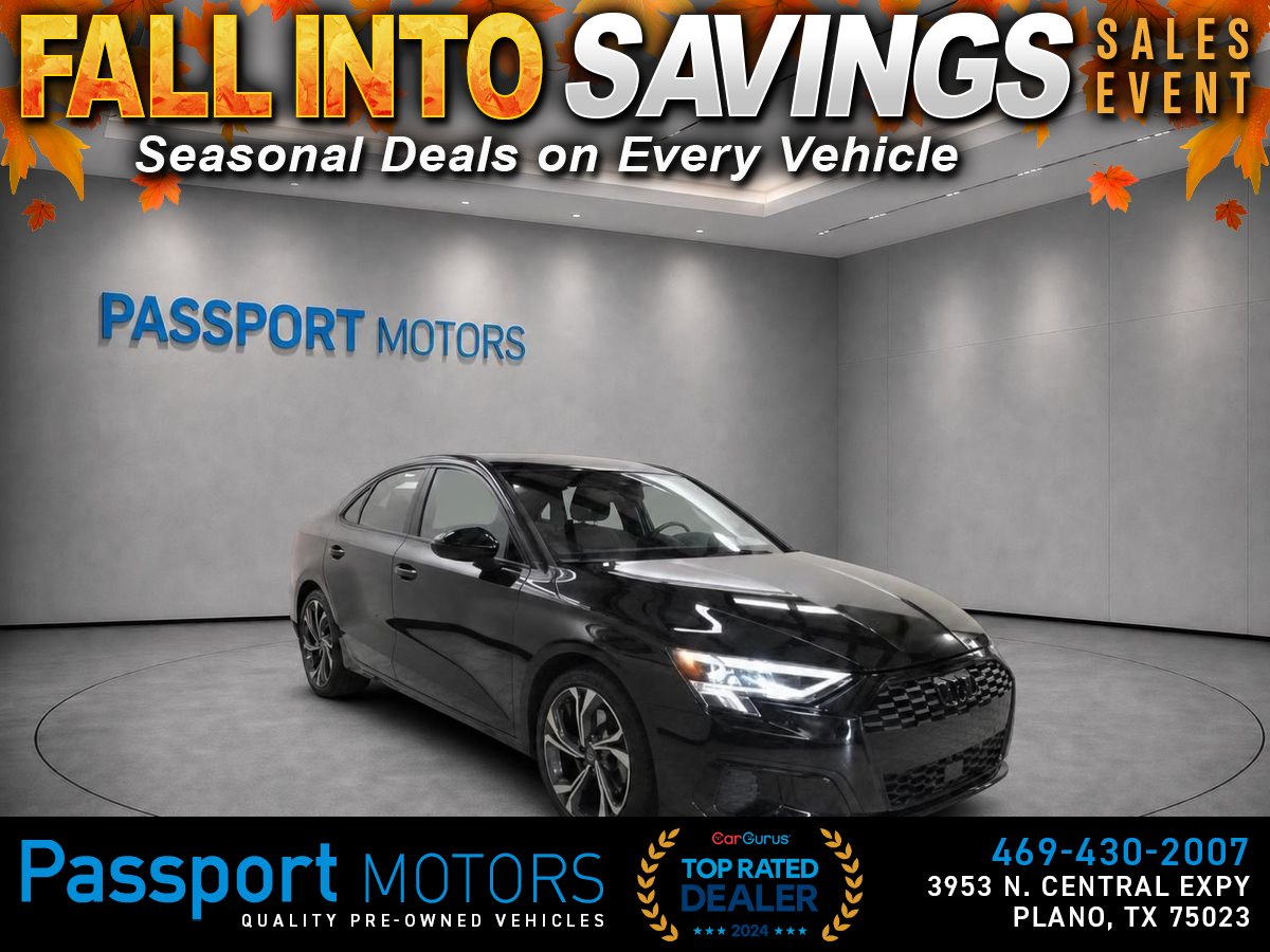 Black 2023 Audi A3 Sedan Front-Wheel Drive 7-Speed Dual Clutch