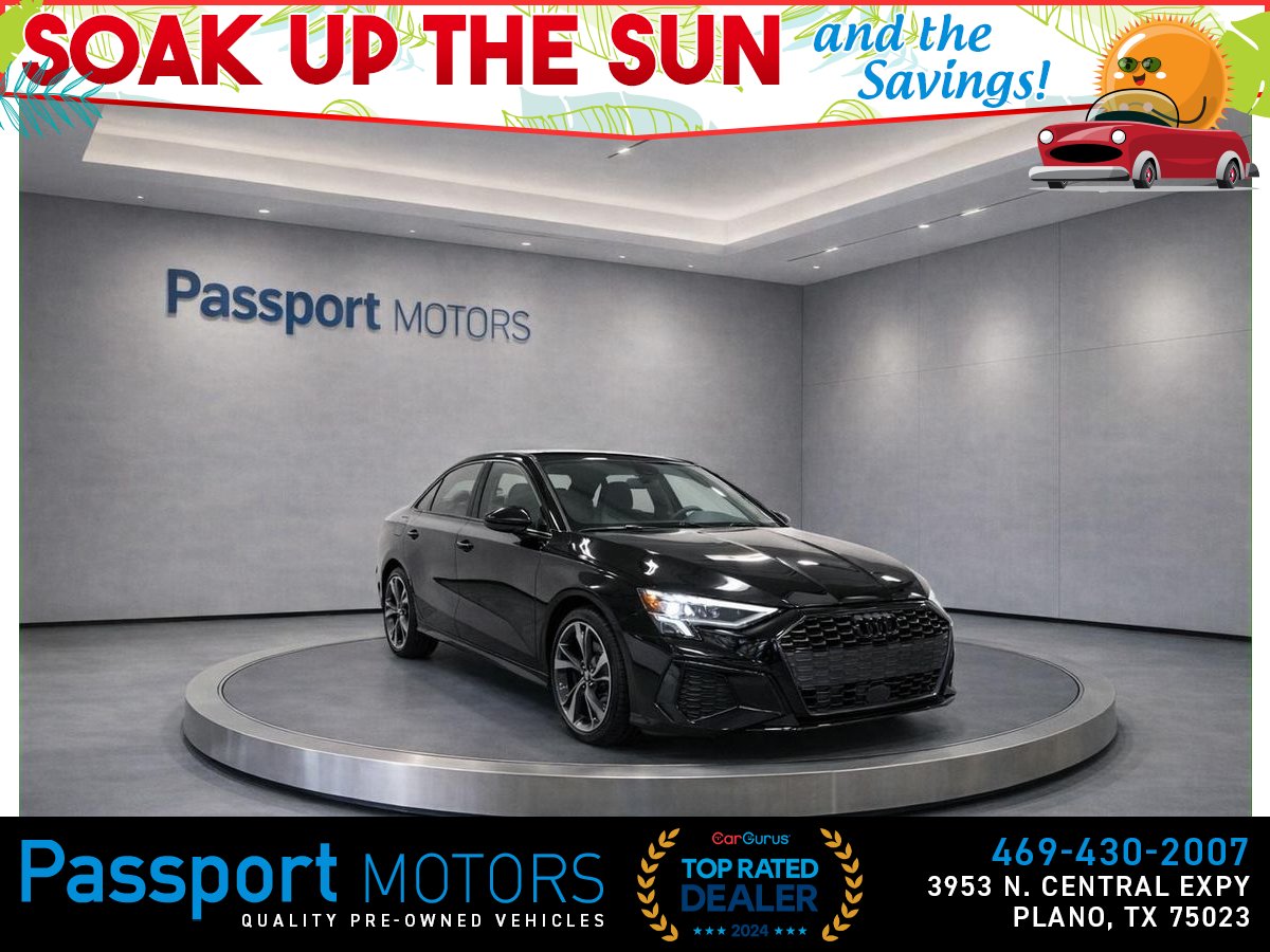 Black 2023 Audi A3 Sedan Front-Wheel Drive 7-Speed Dual Clutch