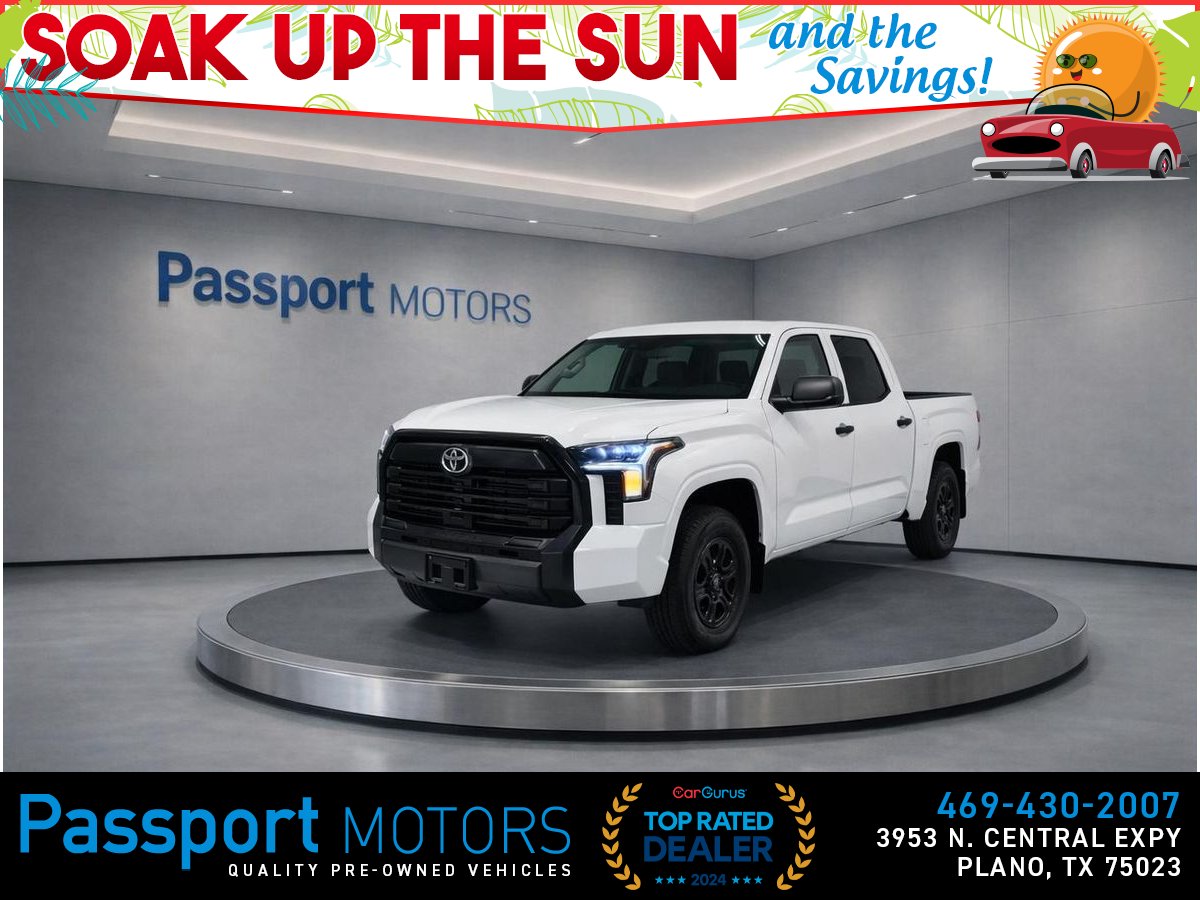 White 2025 Toyota Tundra SR CrewMax Cab RWD Pickup Truck 4X2 7-Speed Automatic