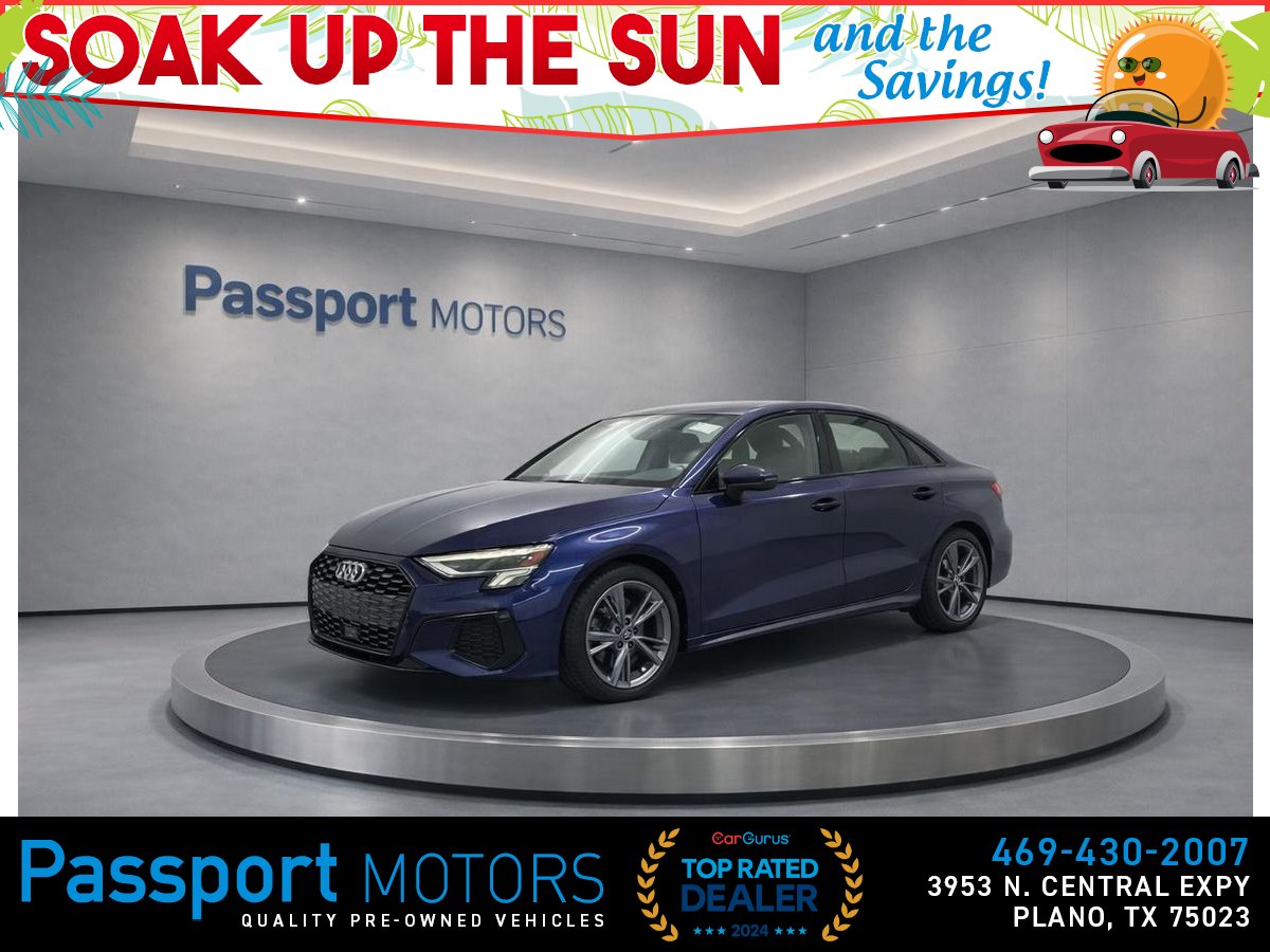 Blue 2024 Audi A3 Sedan All-Wheel Drive 7-Speed Dual Clutch