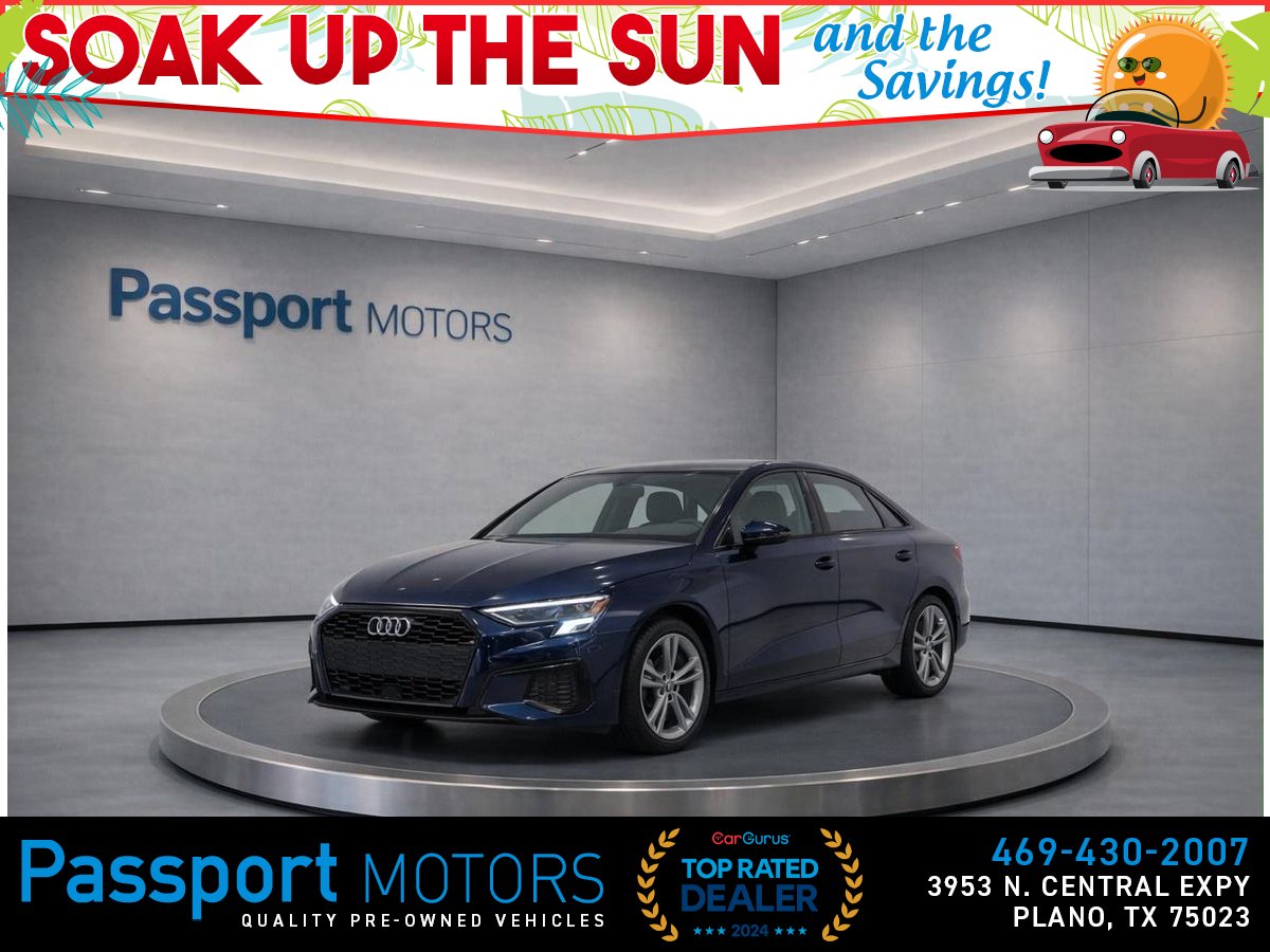 Blue 2024 Audi A3 Sedan All-Wheel Drive 7-Speed Dual Clutch