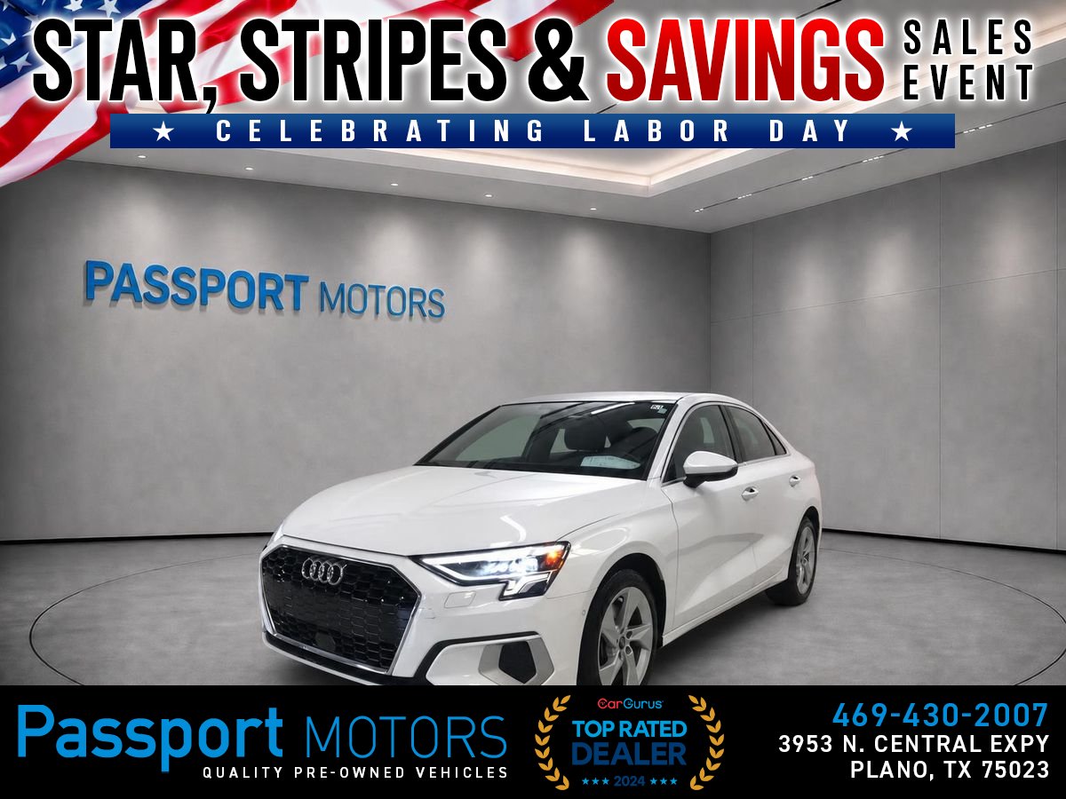 White 2023 Audi A3 Sedan Front-Wheel Drive 7-Speed Dual Clutch