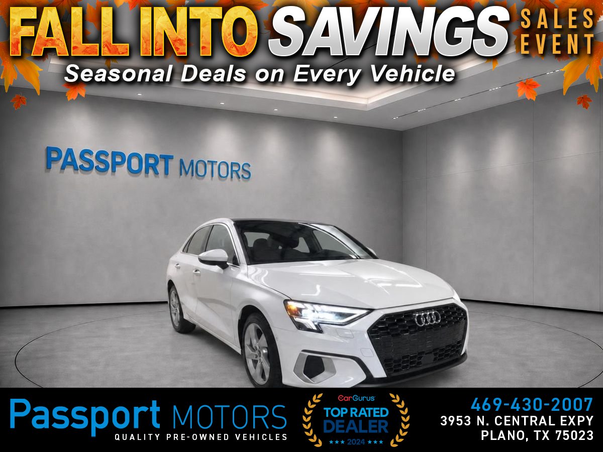 White 2023 Audi A3 Sedan Front-Wheel Drive 7-Speed Dual Clutch