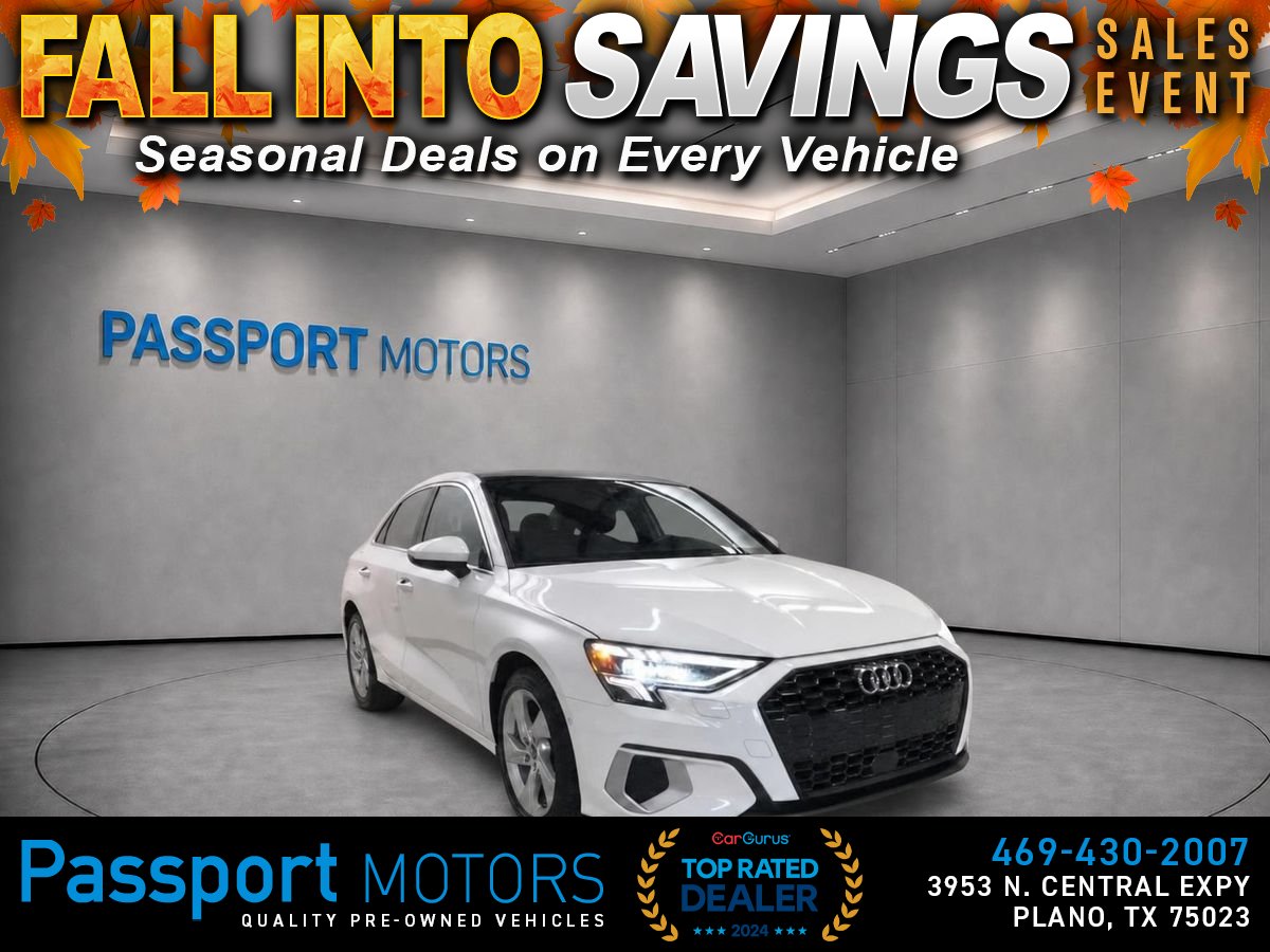 White 2023 Audi A3 Sedan Front-Wheel Drive 7-Speed Dual Clutch